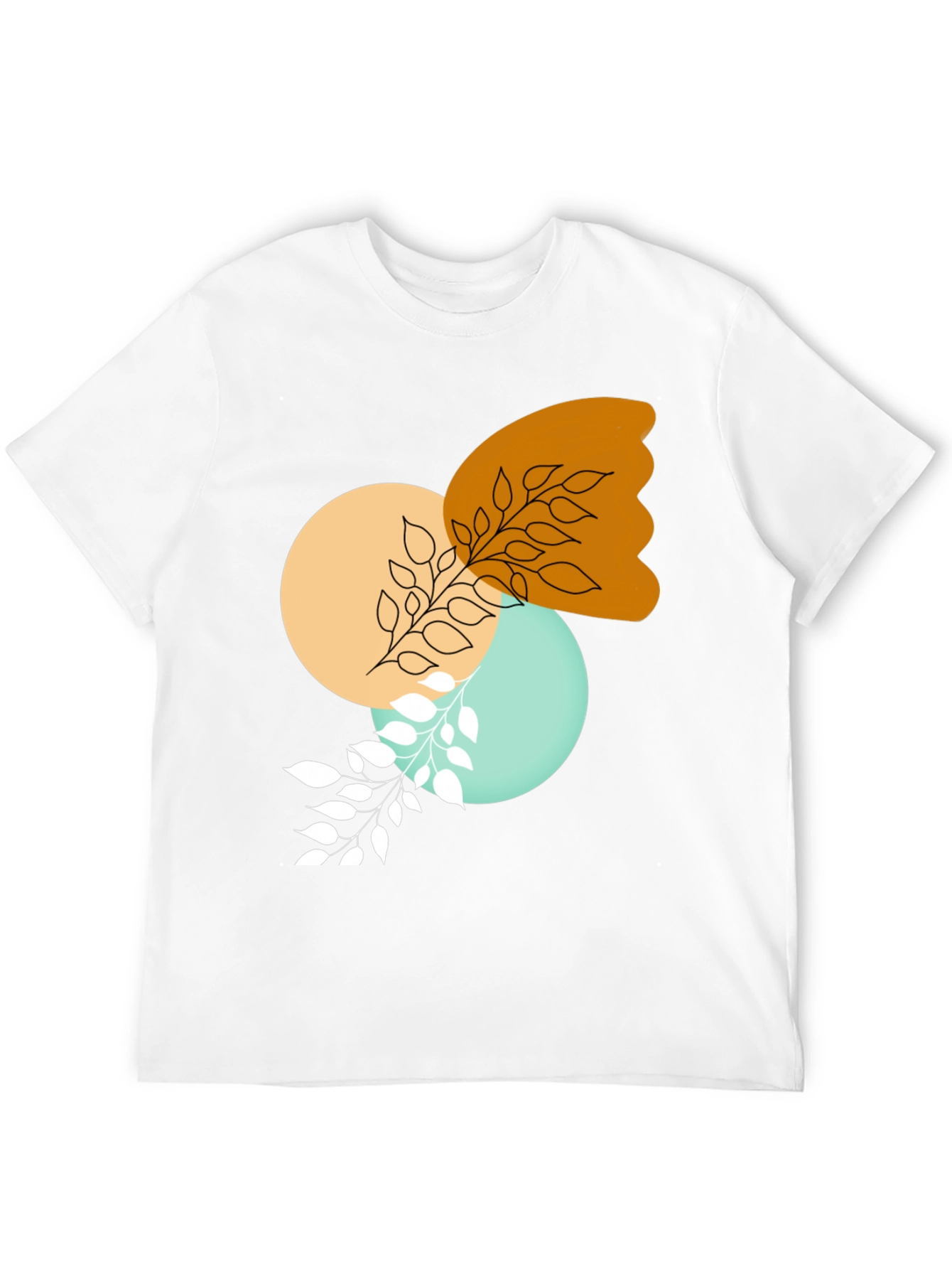 Modern Abstract Graphic Print Black T-Shirt