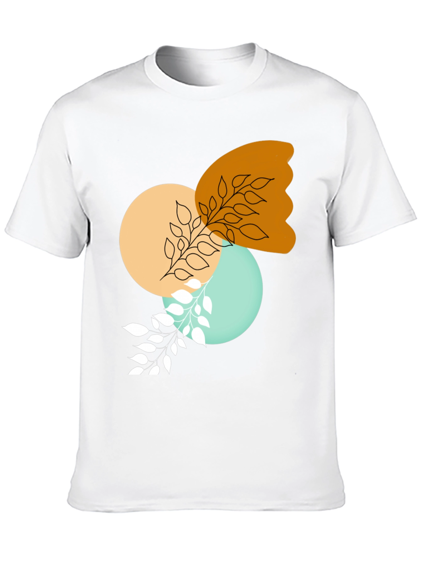 Modern Abstract Graphic Print Black T-Shirt