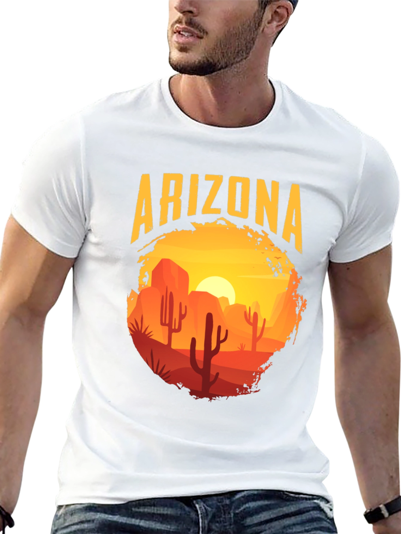 Arizona Desert Scene Graphic Tee - Black