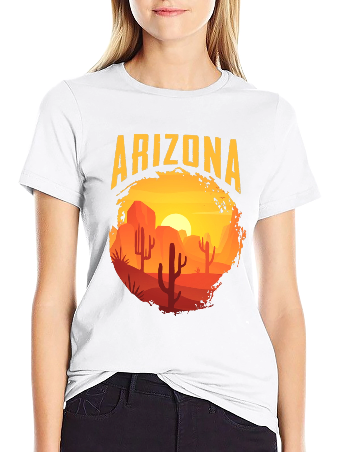 Arizona Desert Scene Graphic Tee - Black