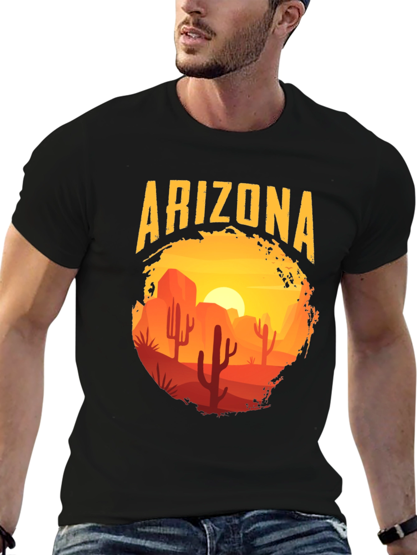 Arizona Desert Scene Graphic Tee - Black