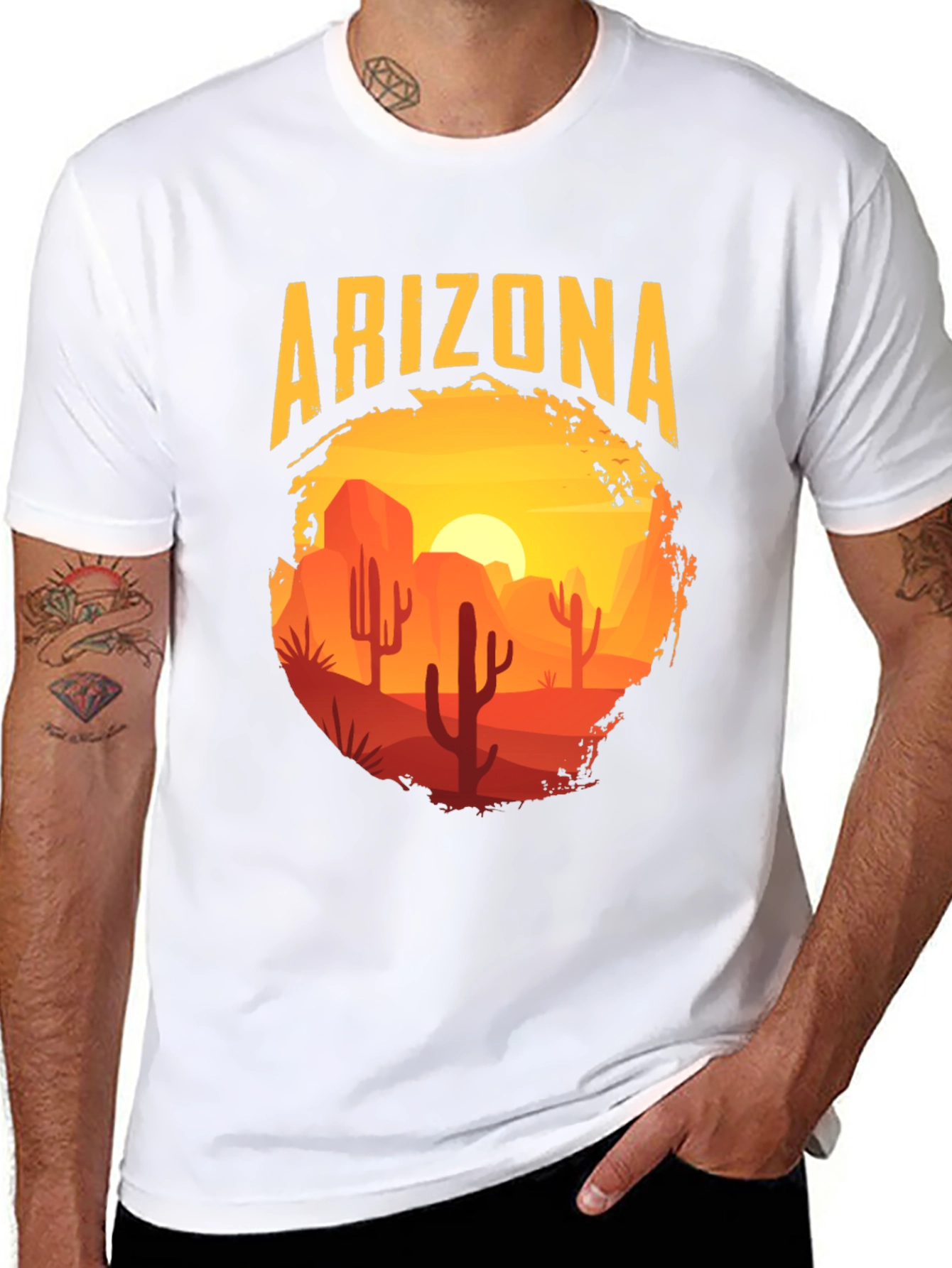 Arizona Desert Scene Graphic Tee - Black
