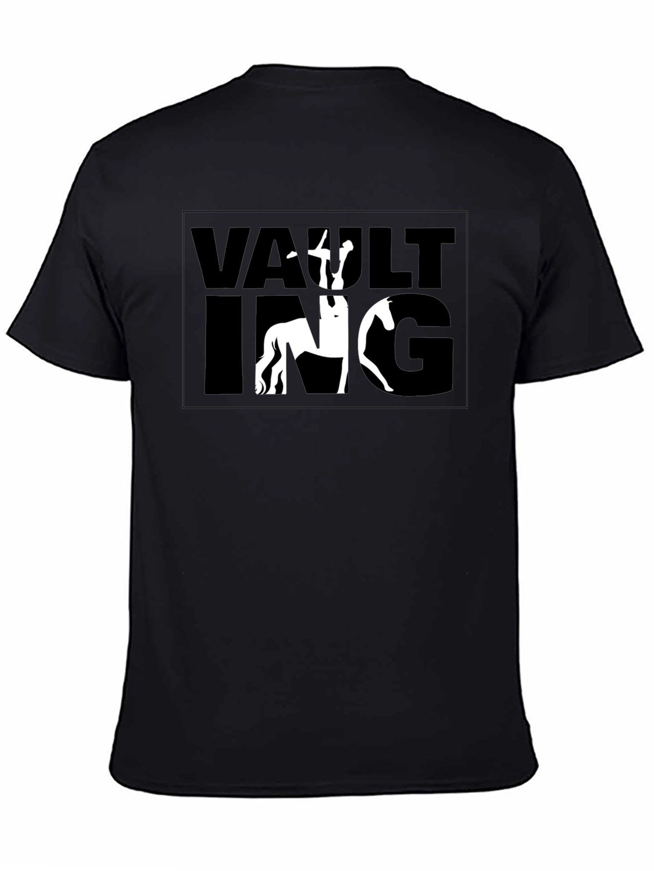 Vaulting Horse Rider T-Shirt - Black Graphic Tee