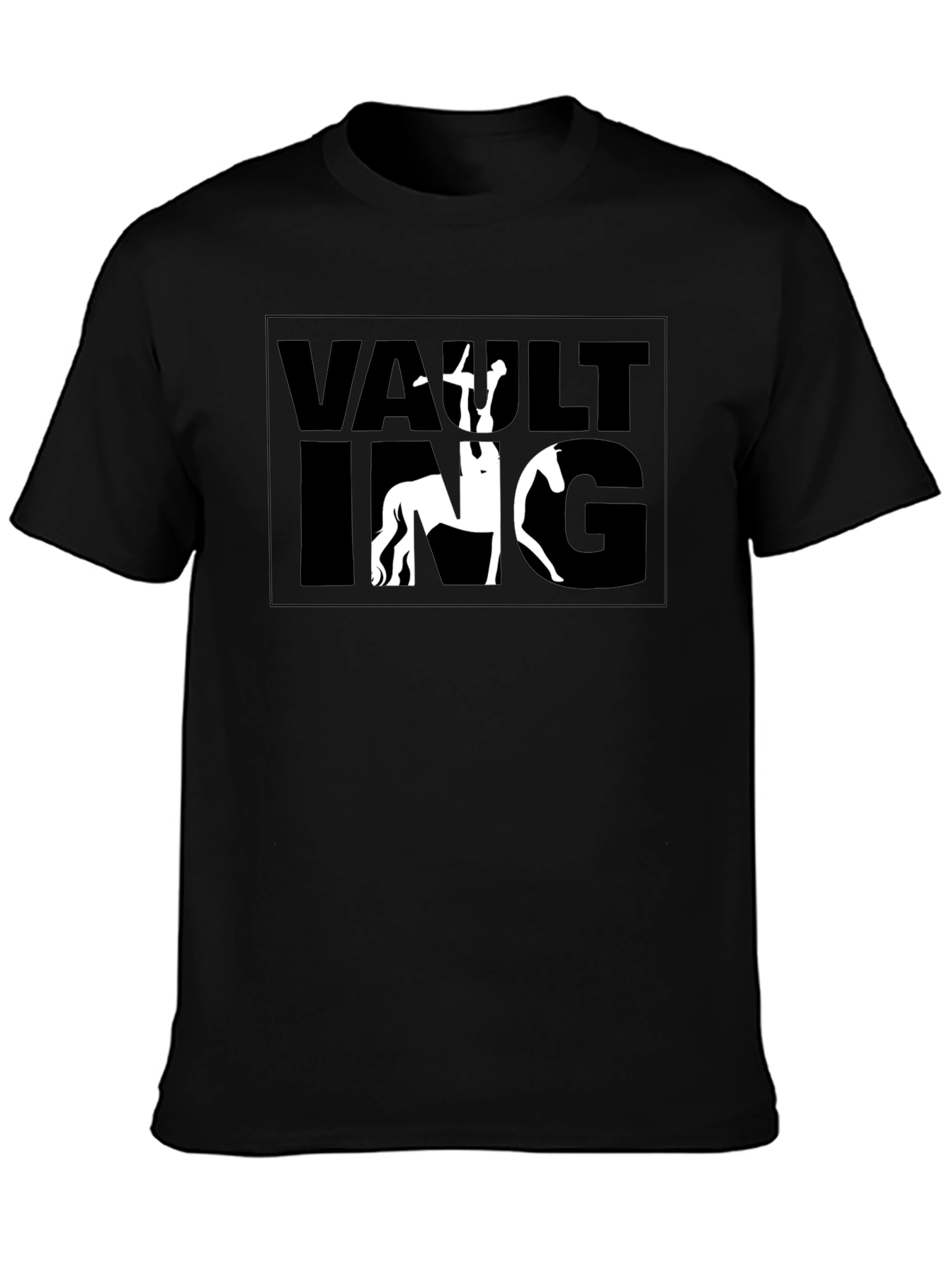 Vaulting Horse Rider T-Shirt - Black Graphic Tee