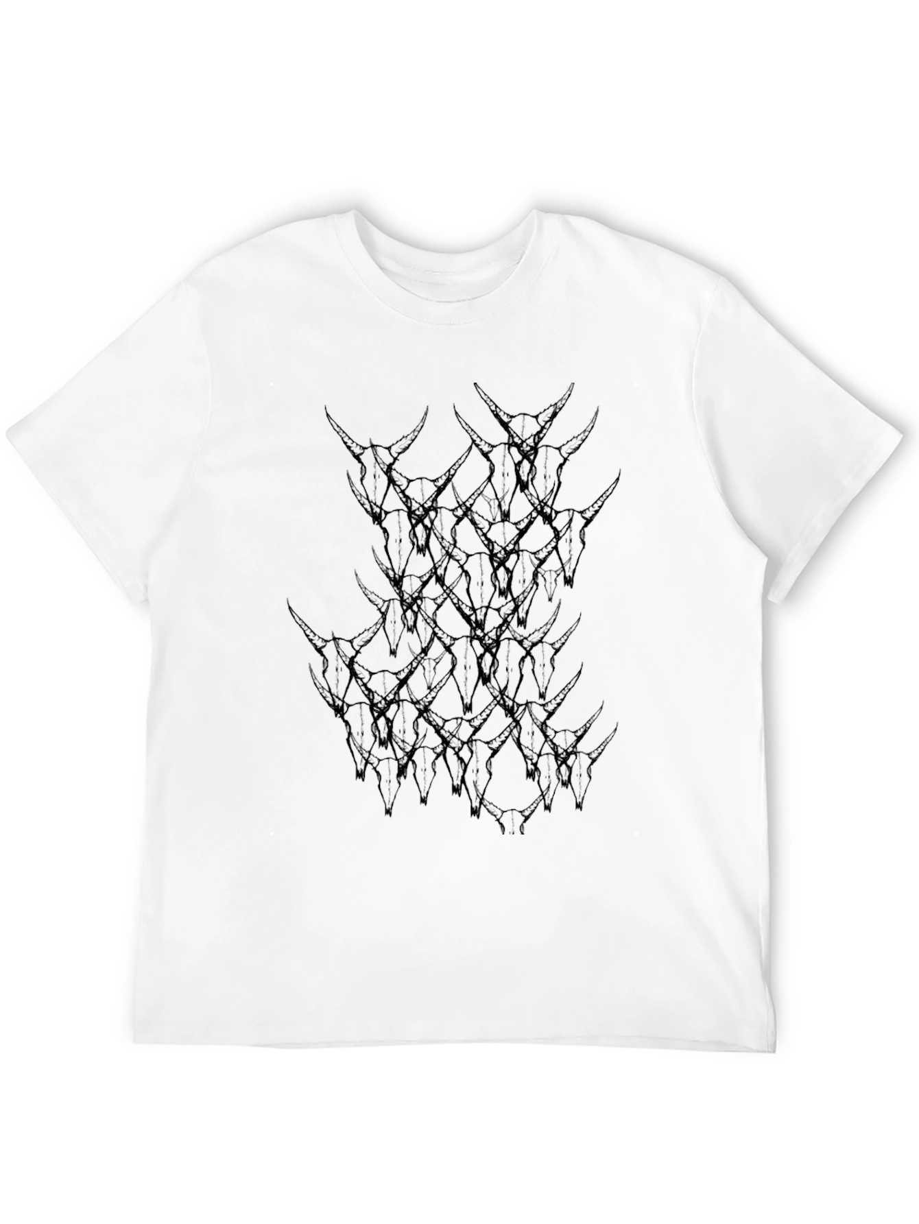 Skull Pile Graphic Print Black T-Shirt