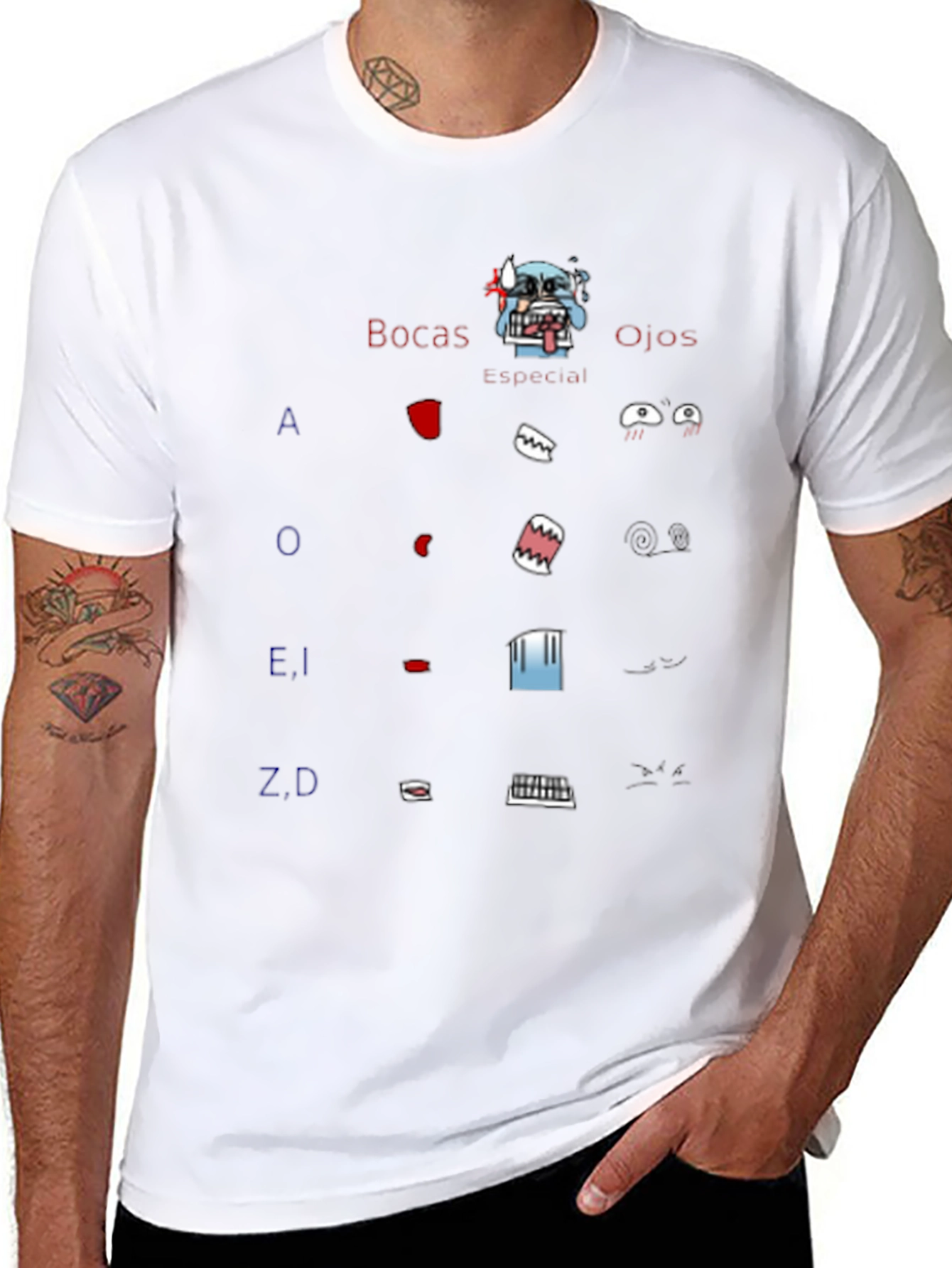 Cartoon Face Parts T-Shirt