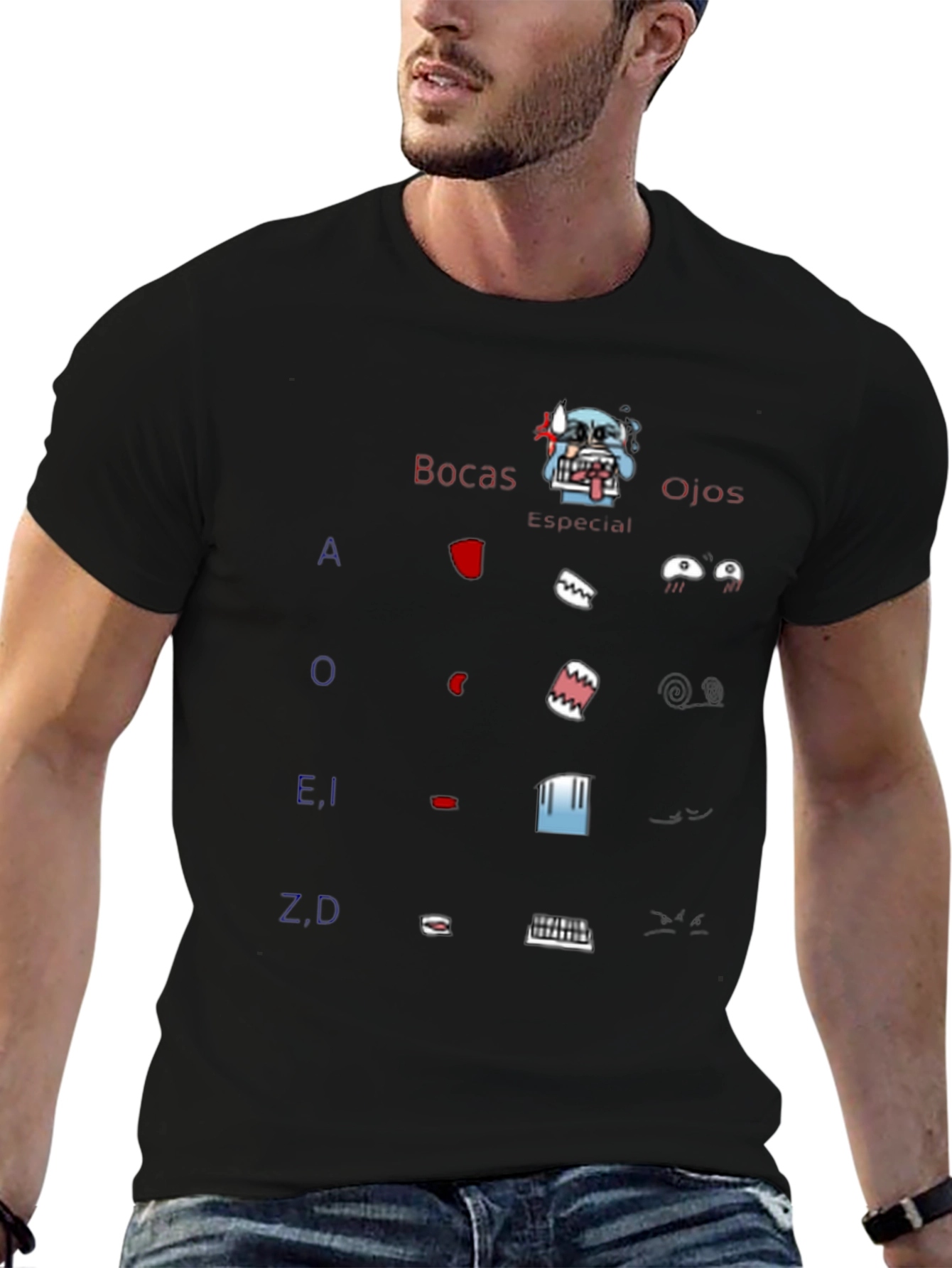 Cartoon Face Parts T-Shirt