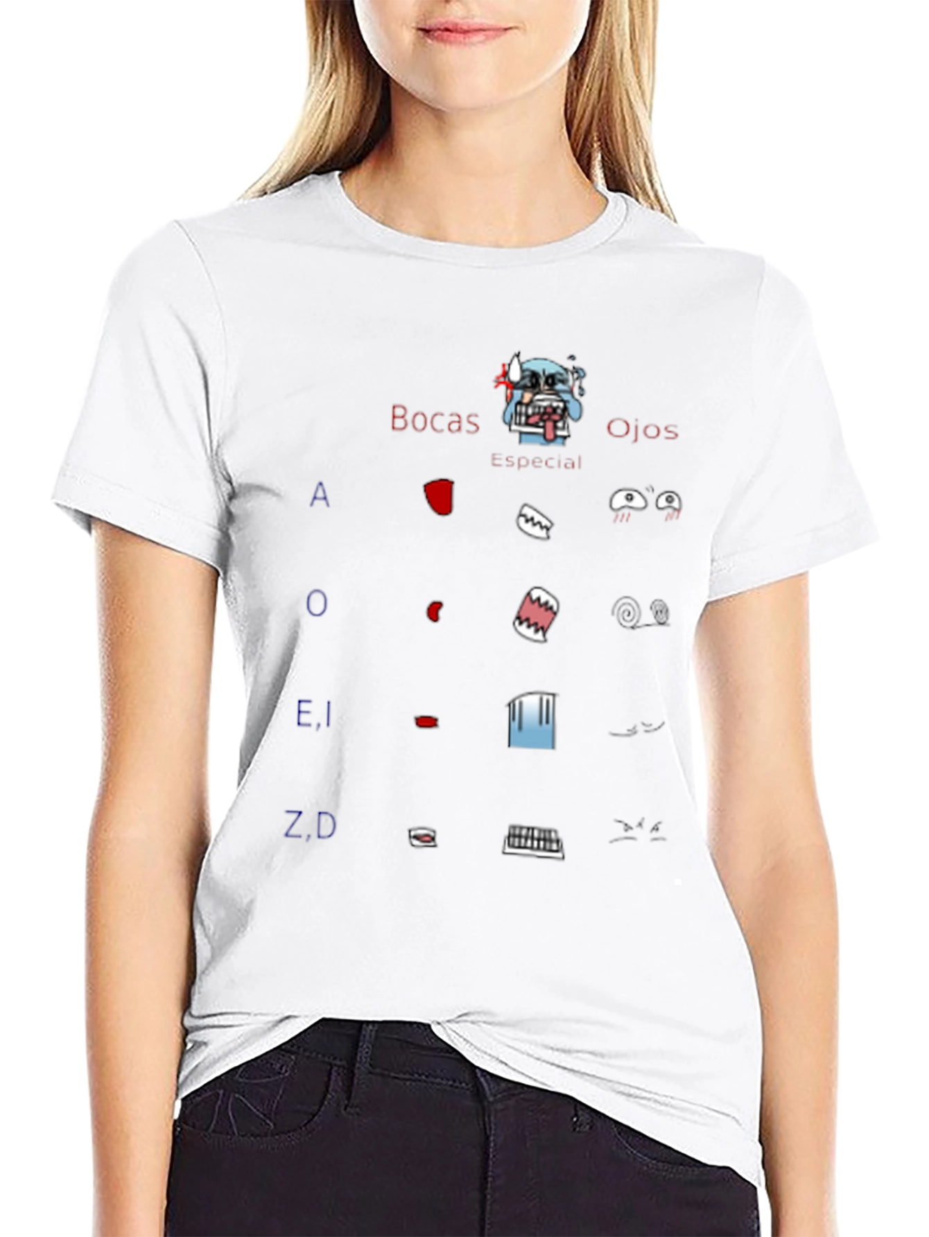 Cartoon Face Parts T-Shirt