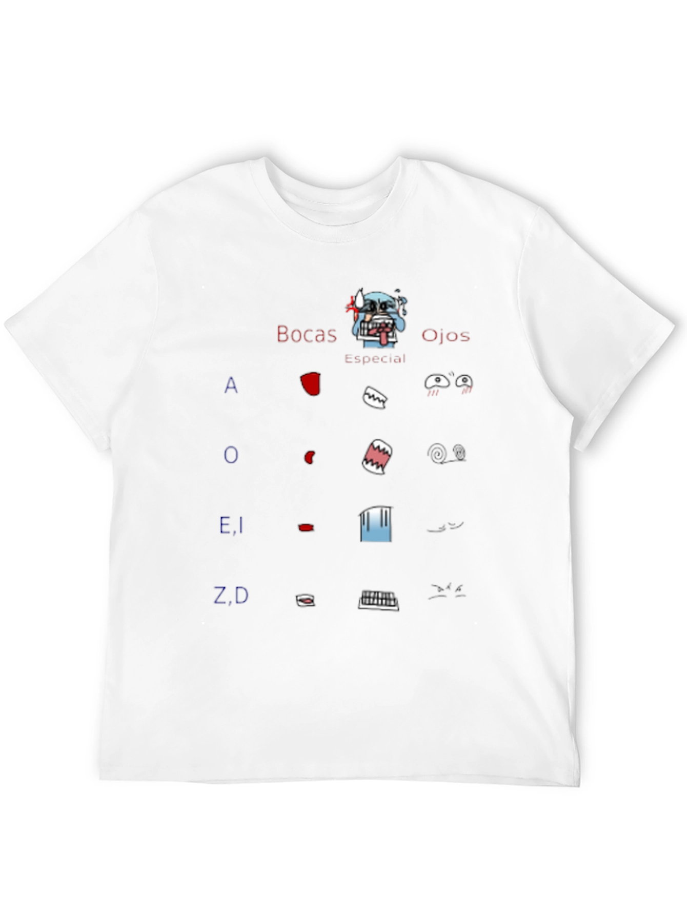 Cartoon Face Parts T-Shirt