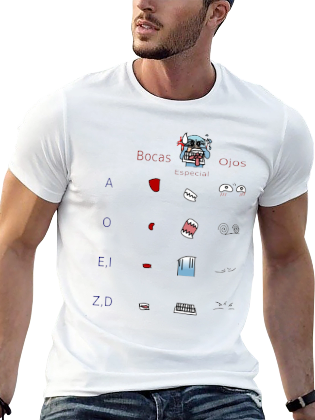 Cartoon Face Parts T-Shirt