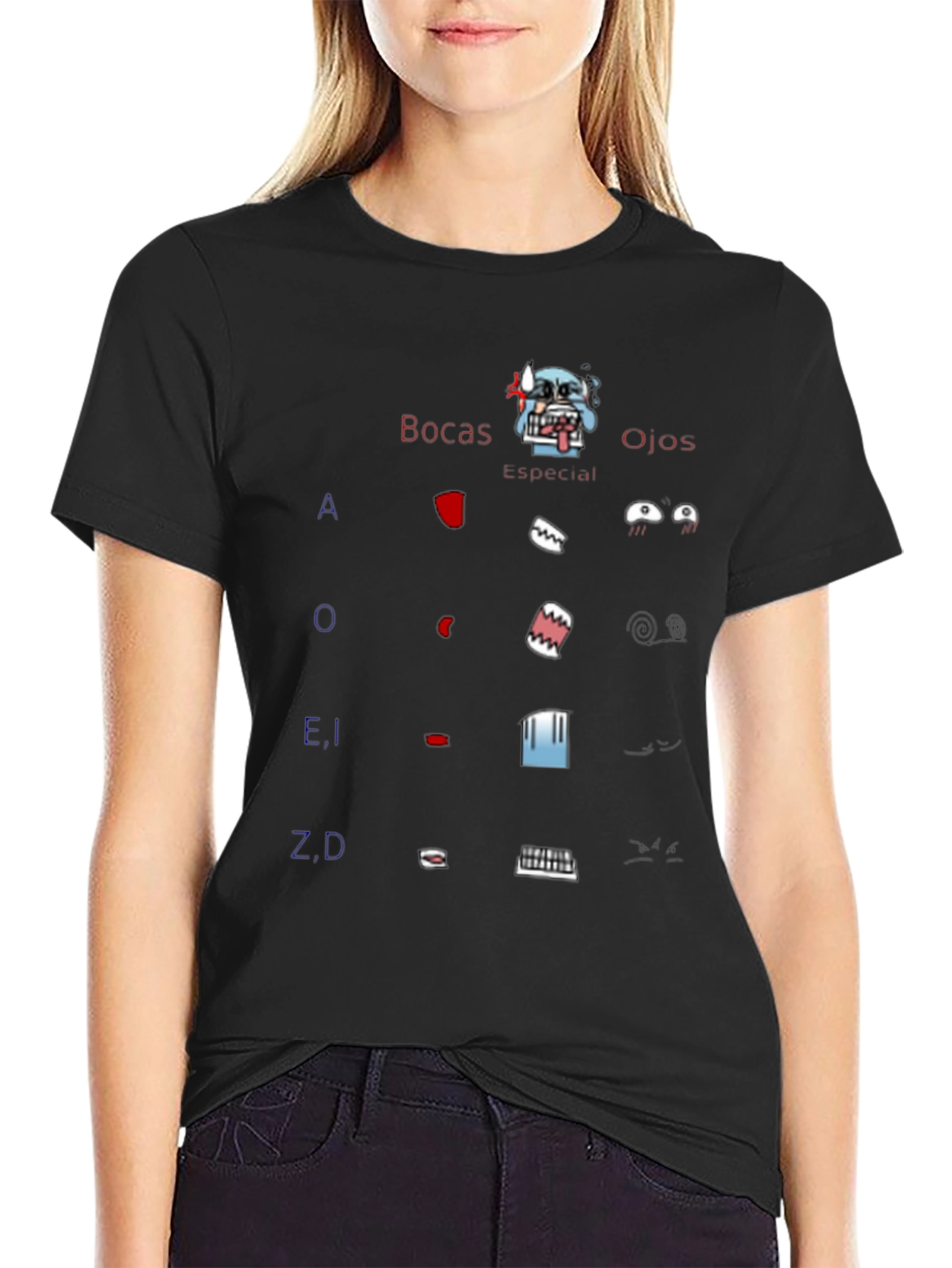Cartoon Face Parts T-Shirt