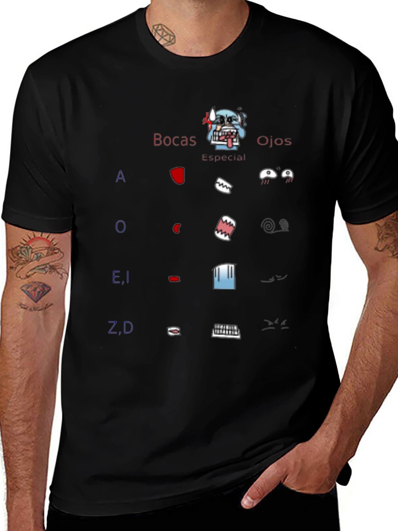 Cartoon Face Parts T-Shirt