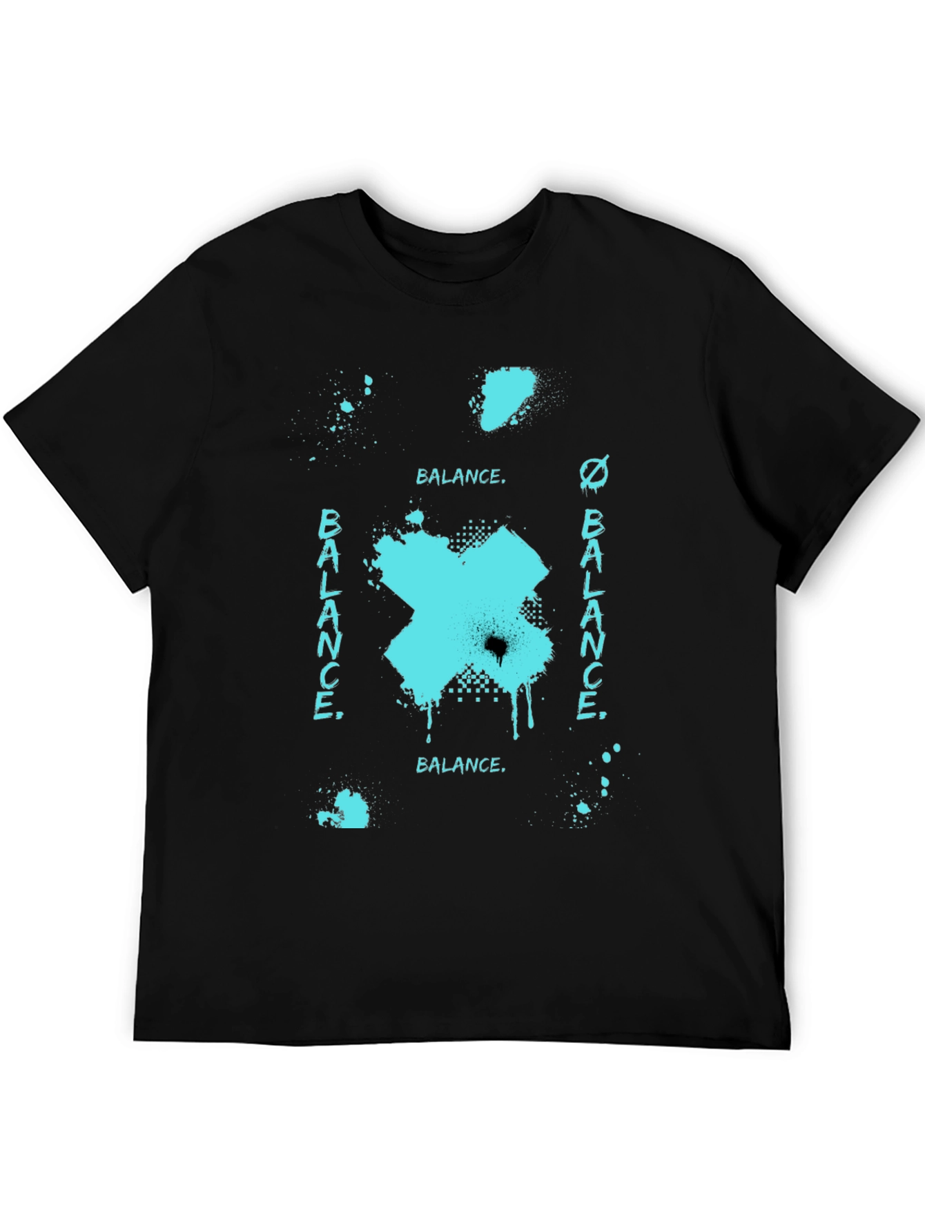 Abstract Balance Graphic Black Tee