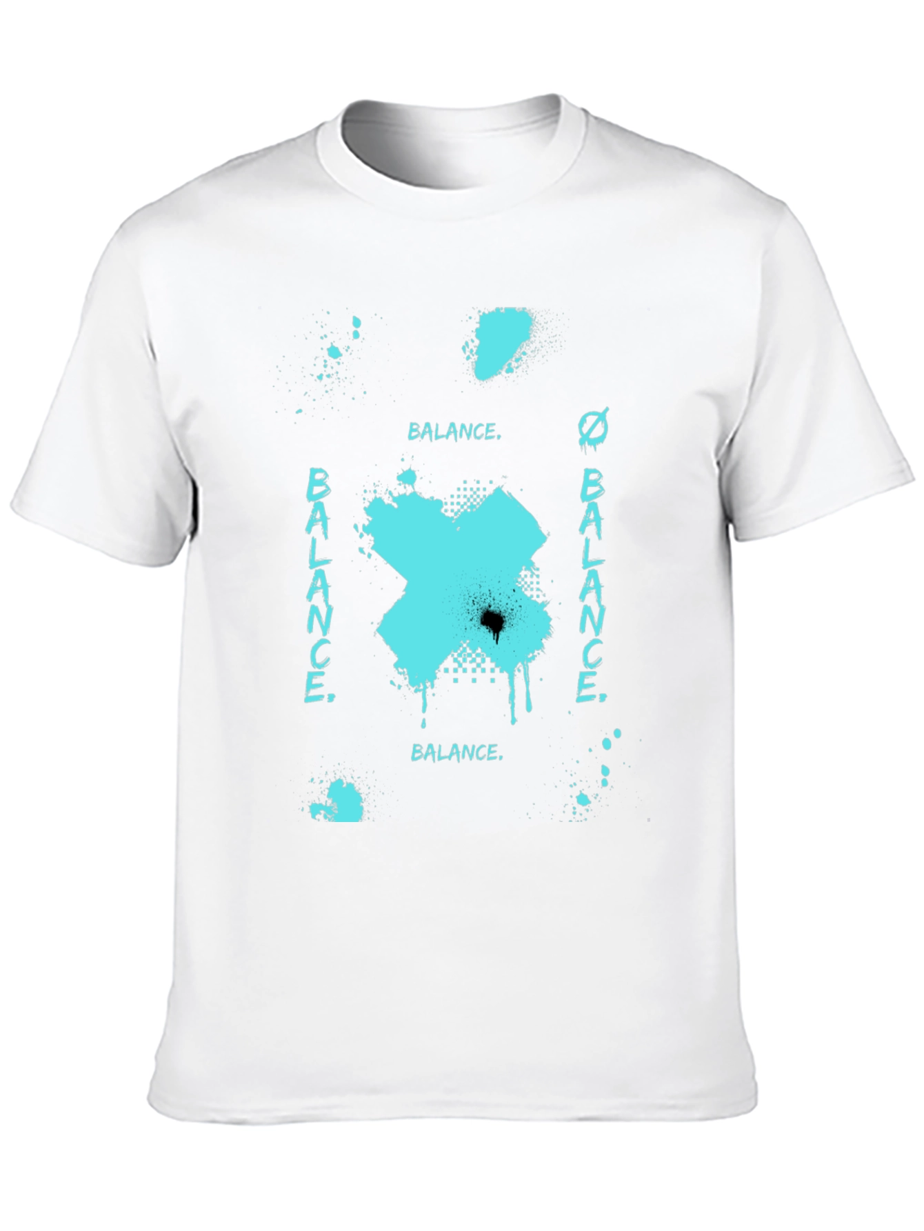 Abstract Balance Graphic Black Tee