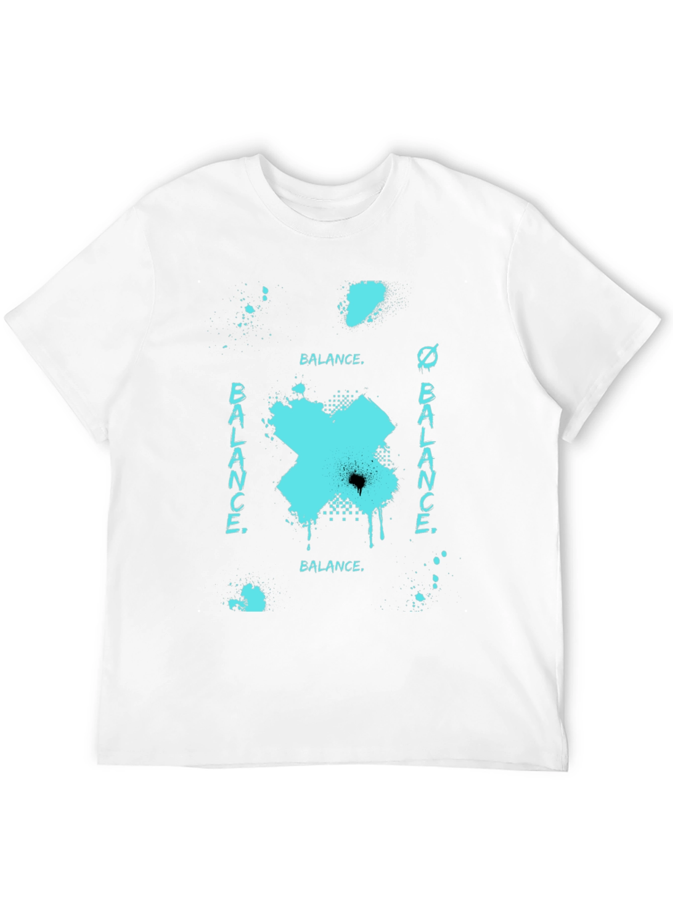 Abstract Balance Graphic Black Tee