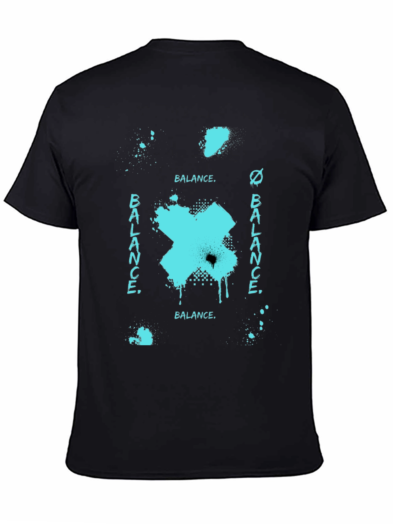 Abstract Balance Graphic Black Tee