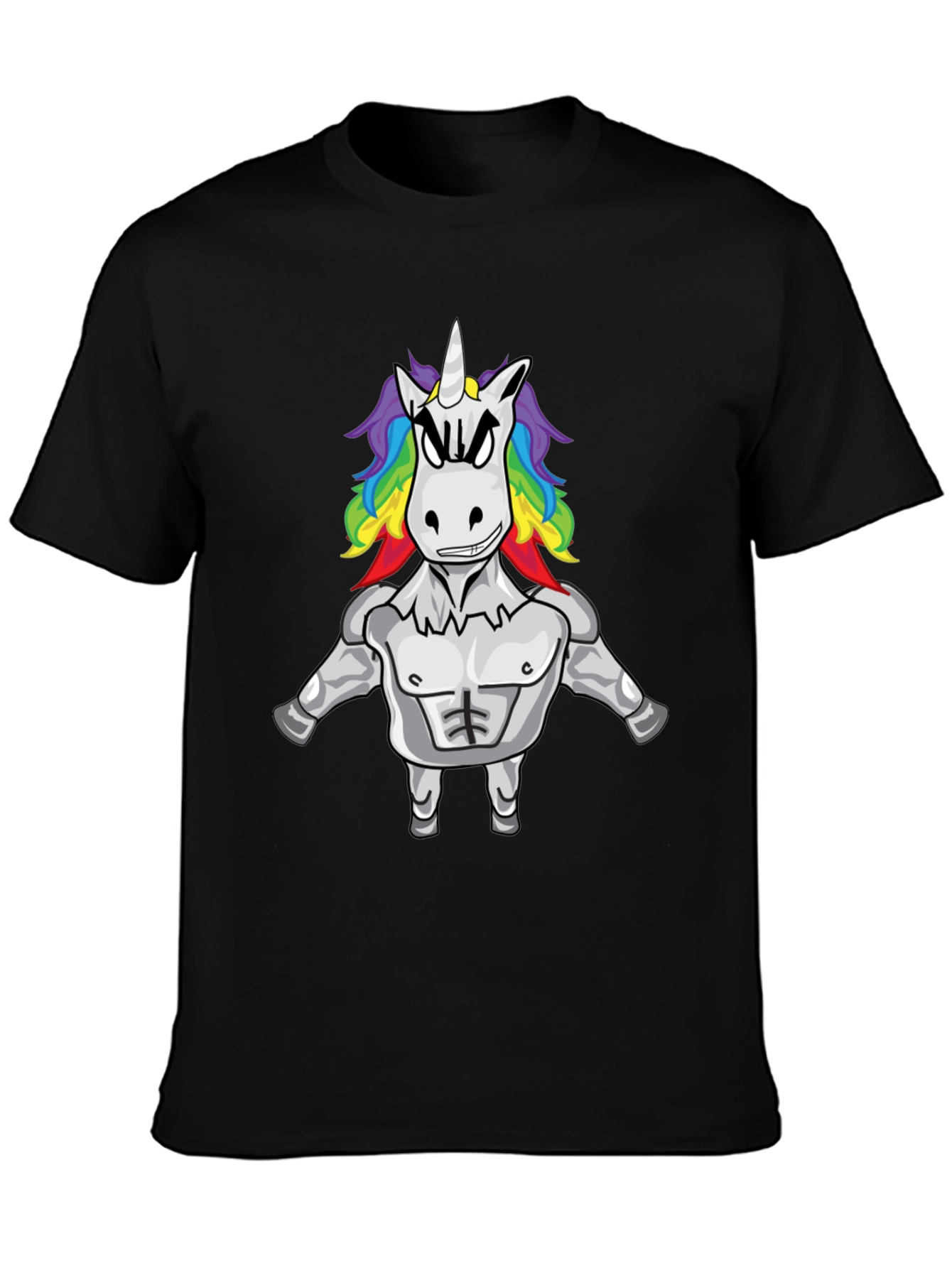 Unicorn Bodybuilder Black T-Shirt