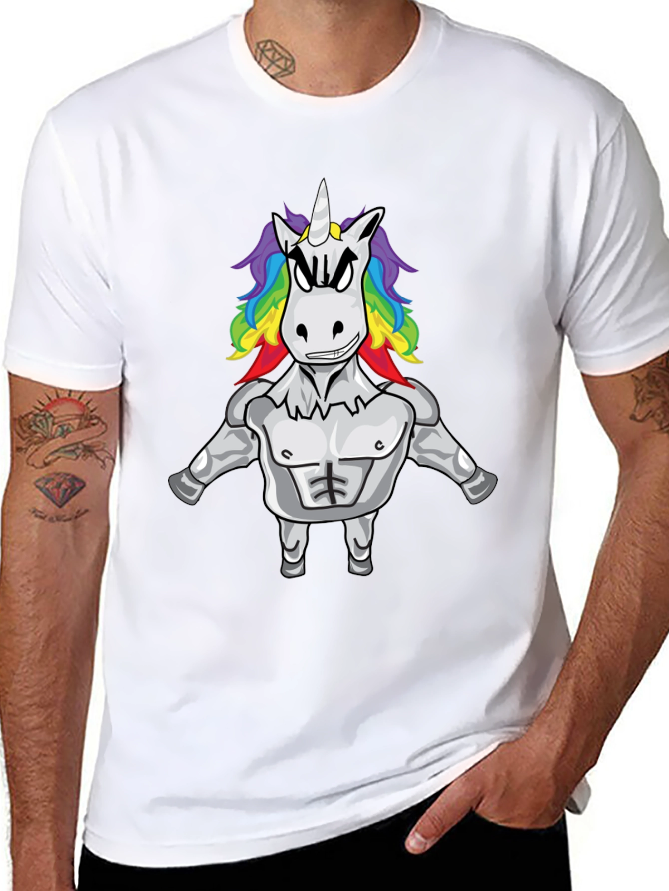 Unicorn Bodybuilder Black T-Shirt