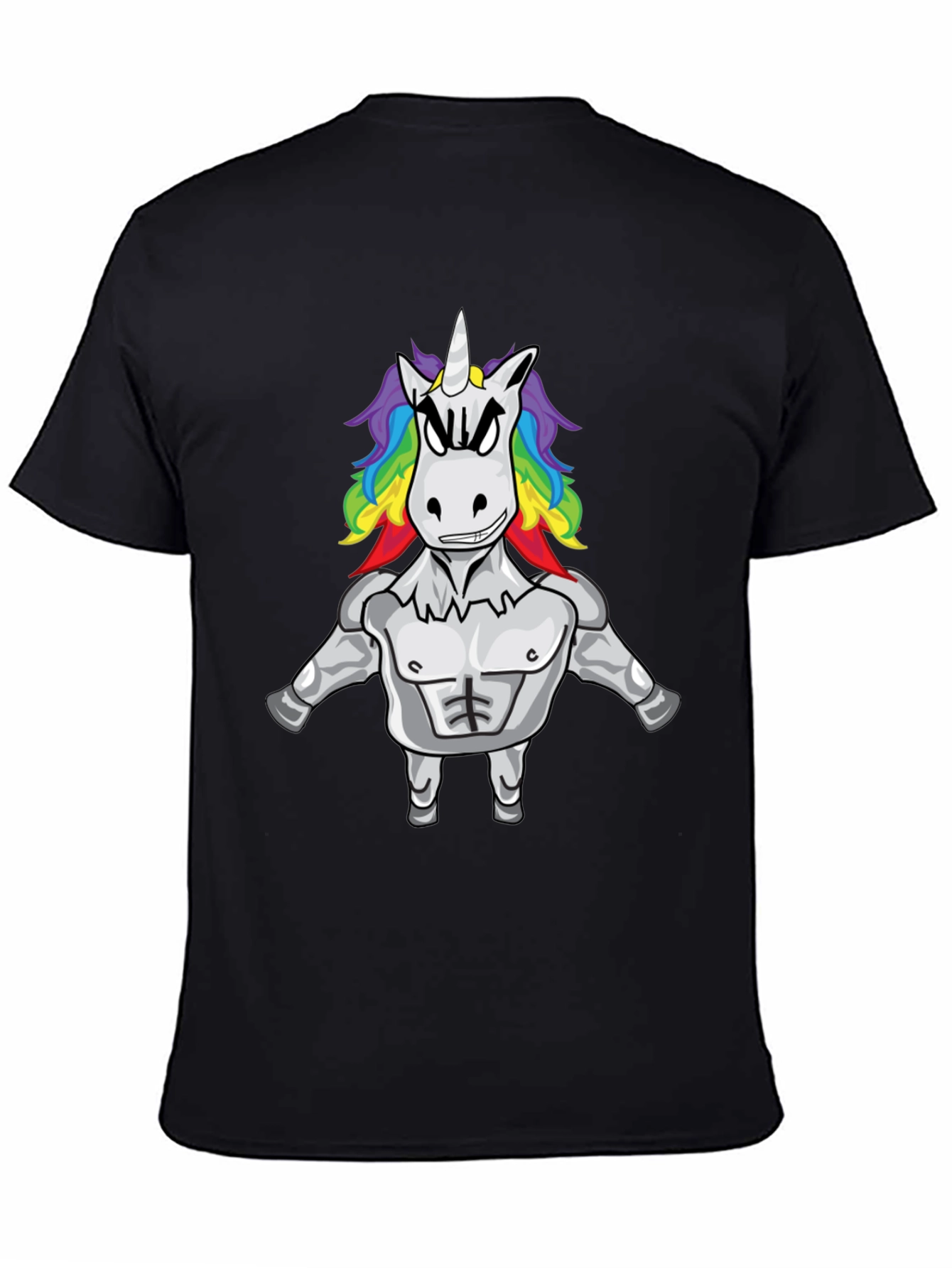 Unicorn Bodybuilder Black T-Shirt