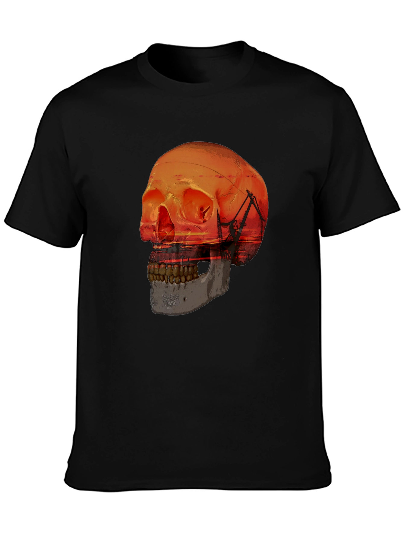 Sunset Skull Graphic T-Shirt - Unique Design