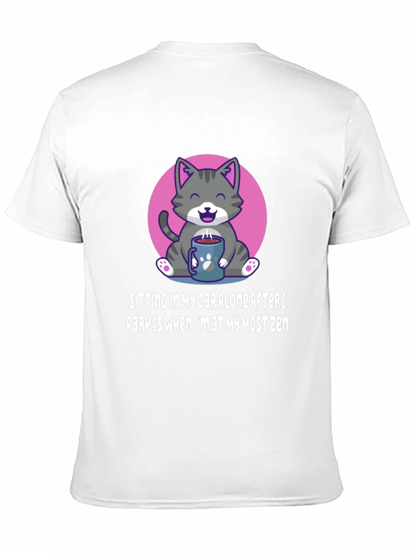Zen Cat Car T-Shirt - Funny Slogan Tee