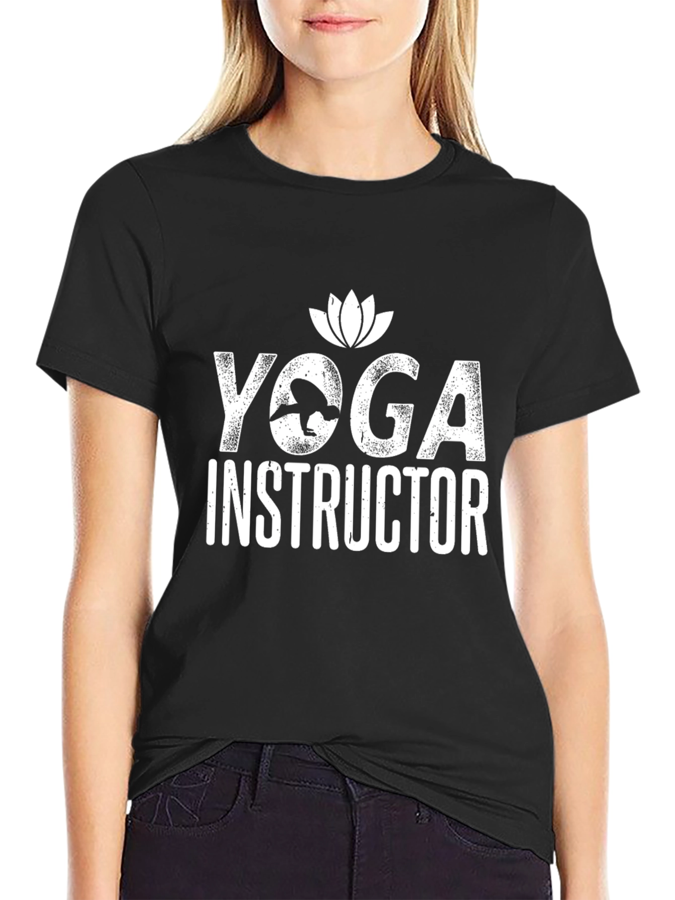 Yoga Instructor Graphic Tee - Black Cotton