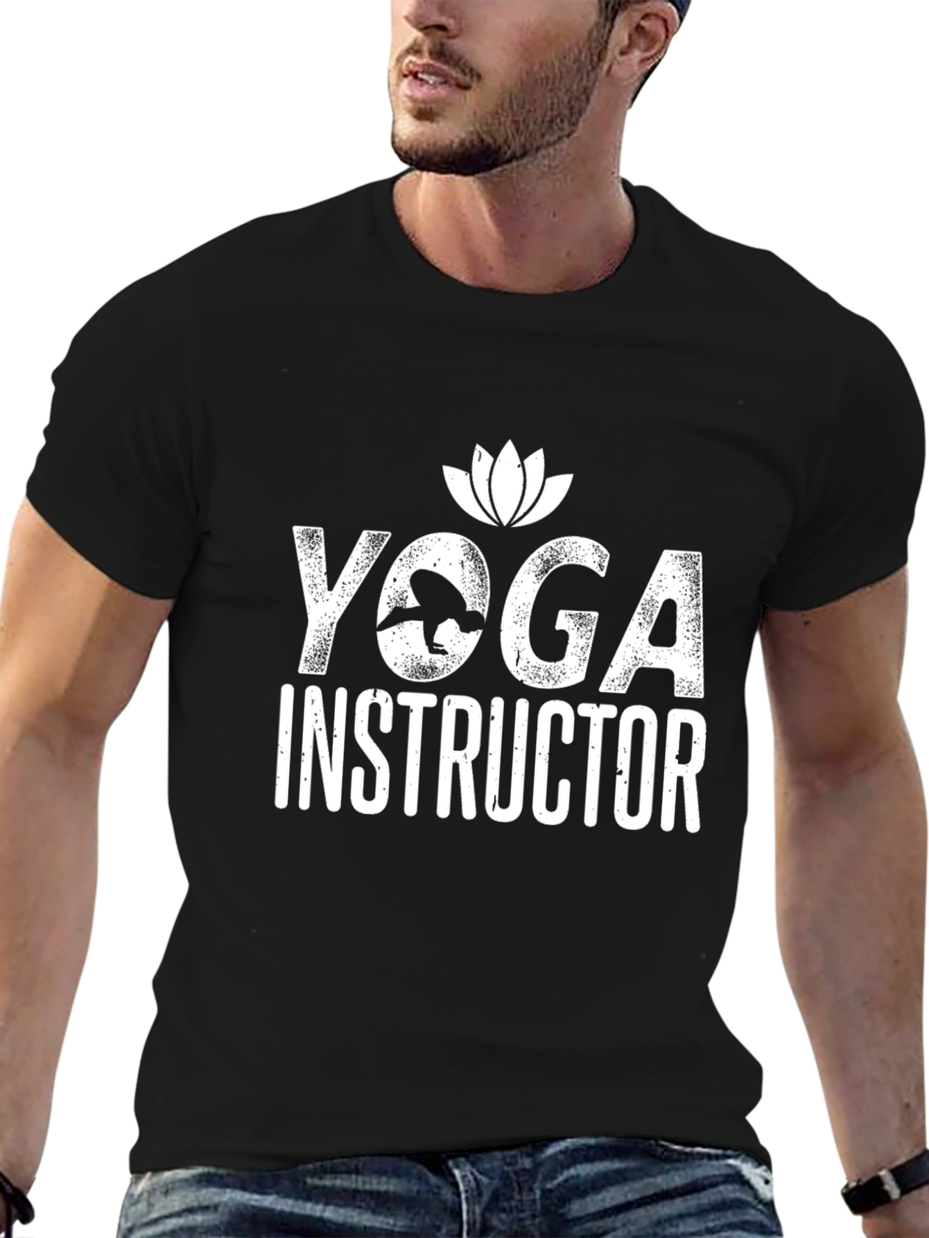 Yoga Instructor Graphic Tee - Black Cotton
