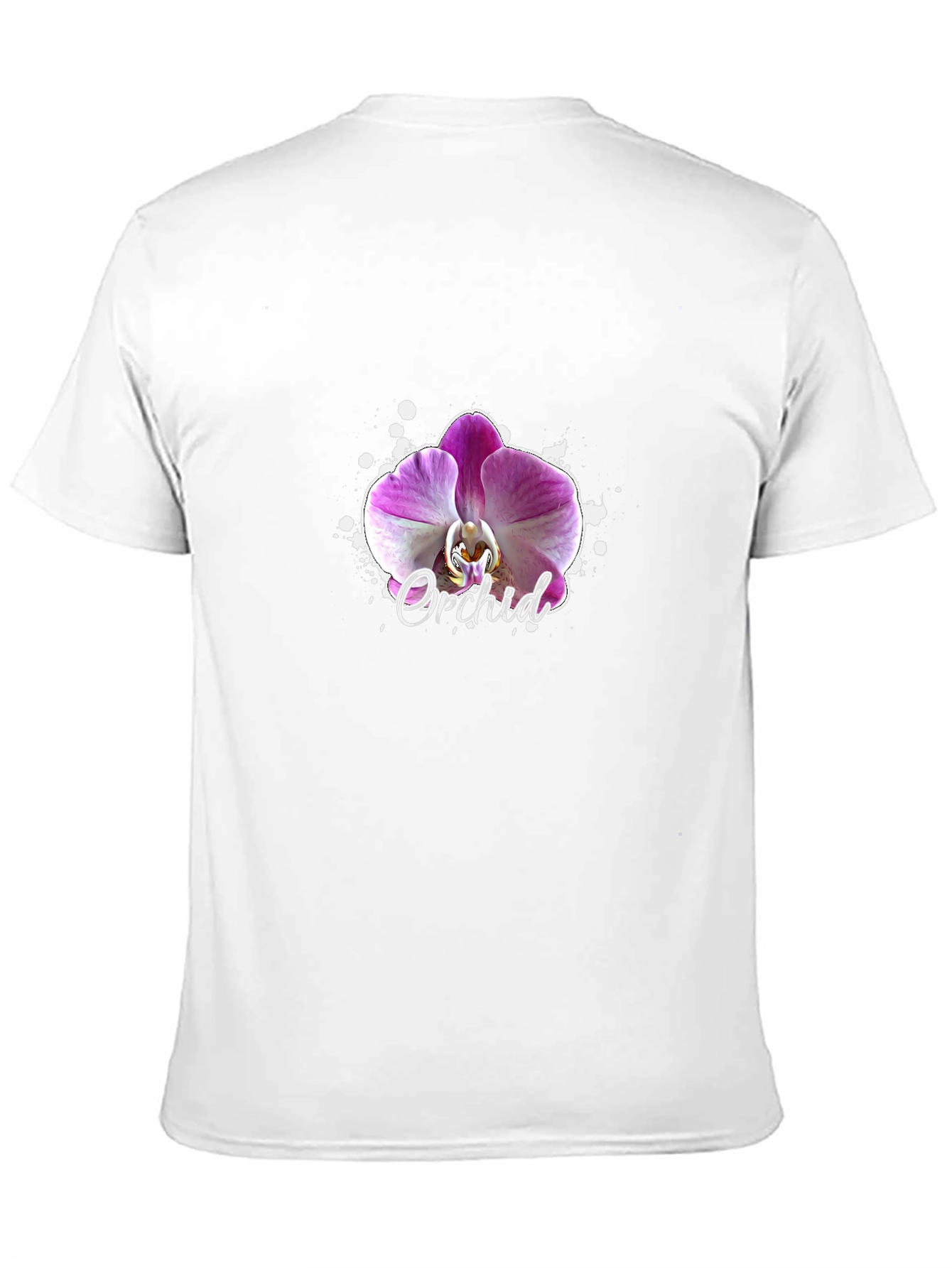 Orchid Flower Graphic Black T-Shirt