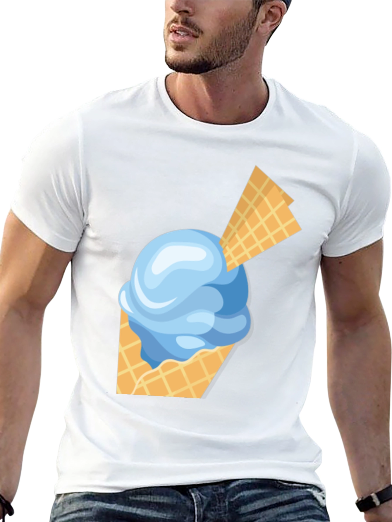 Ice Cream Cone Graphic Tee - Fun Novelty Shirt