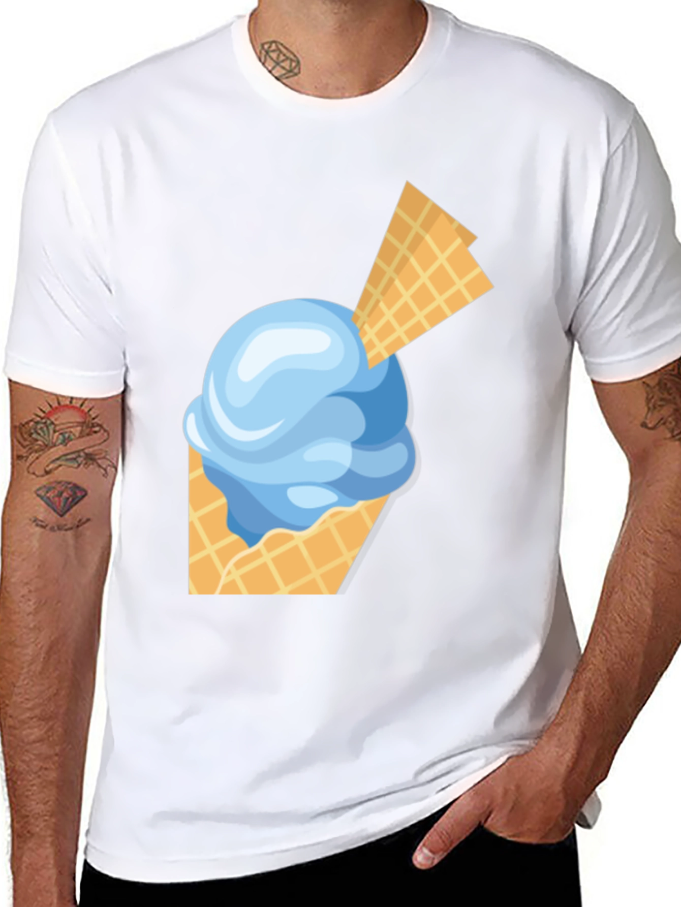 Ice Cream Cone Graphic Tee - Fun Novelty Shirt