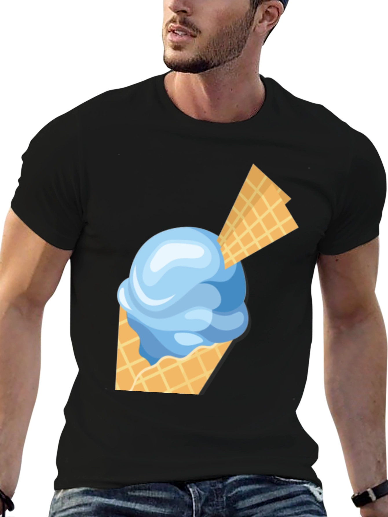 Ice Cream Cone Graphic Tee - Fun Novelty Shirt
