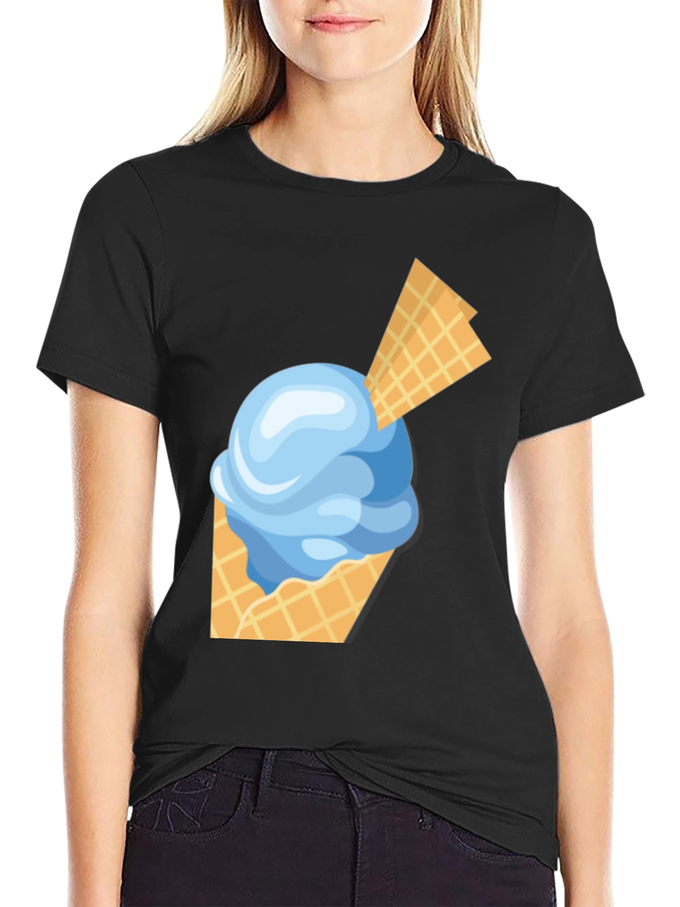 Ice Cream Cone Graphic Tee - Fun Novelty Shirt