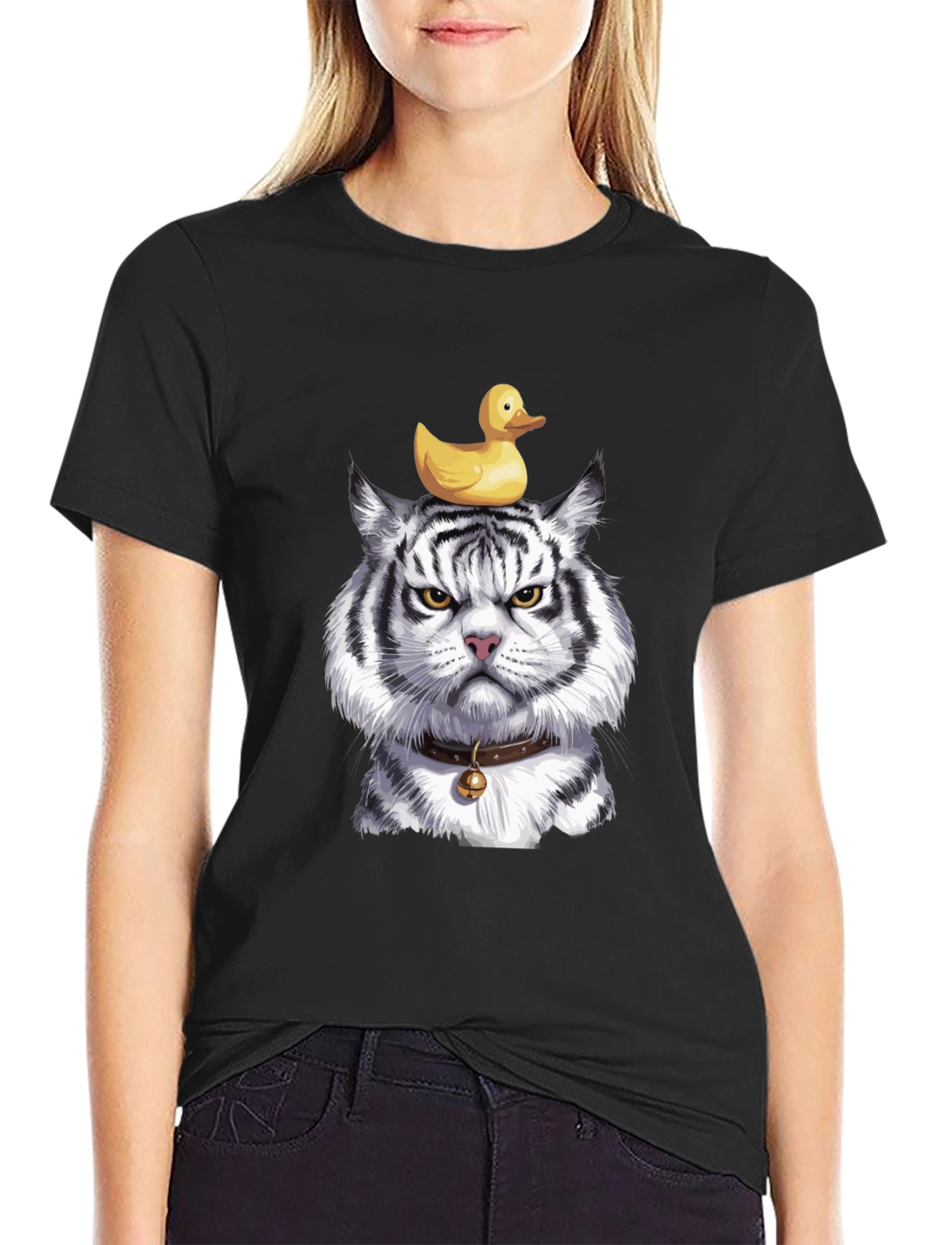 Tiger with Duck on Head Graphic Tee