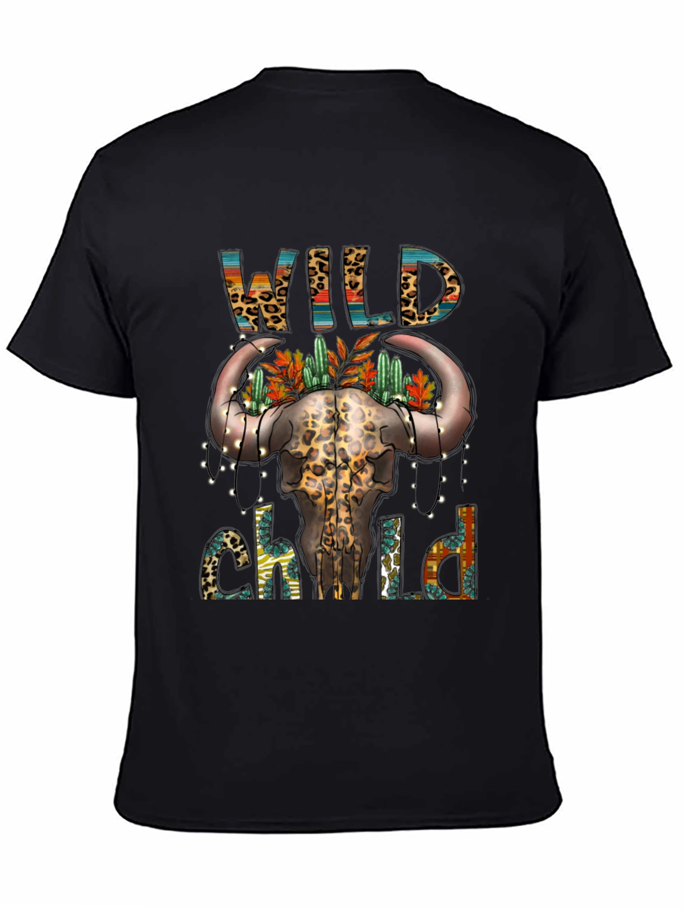 Wild Child Bull Skull Graphic Tee - Western Style
