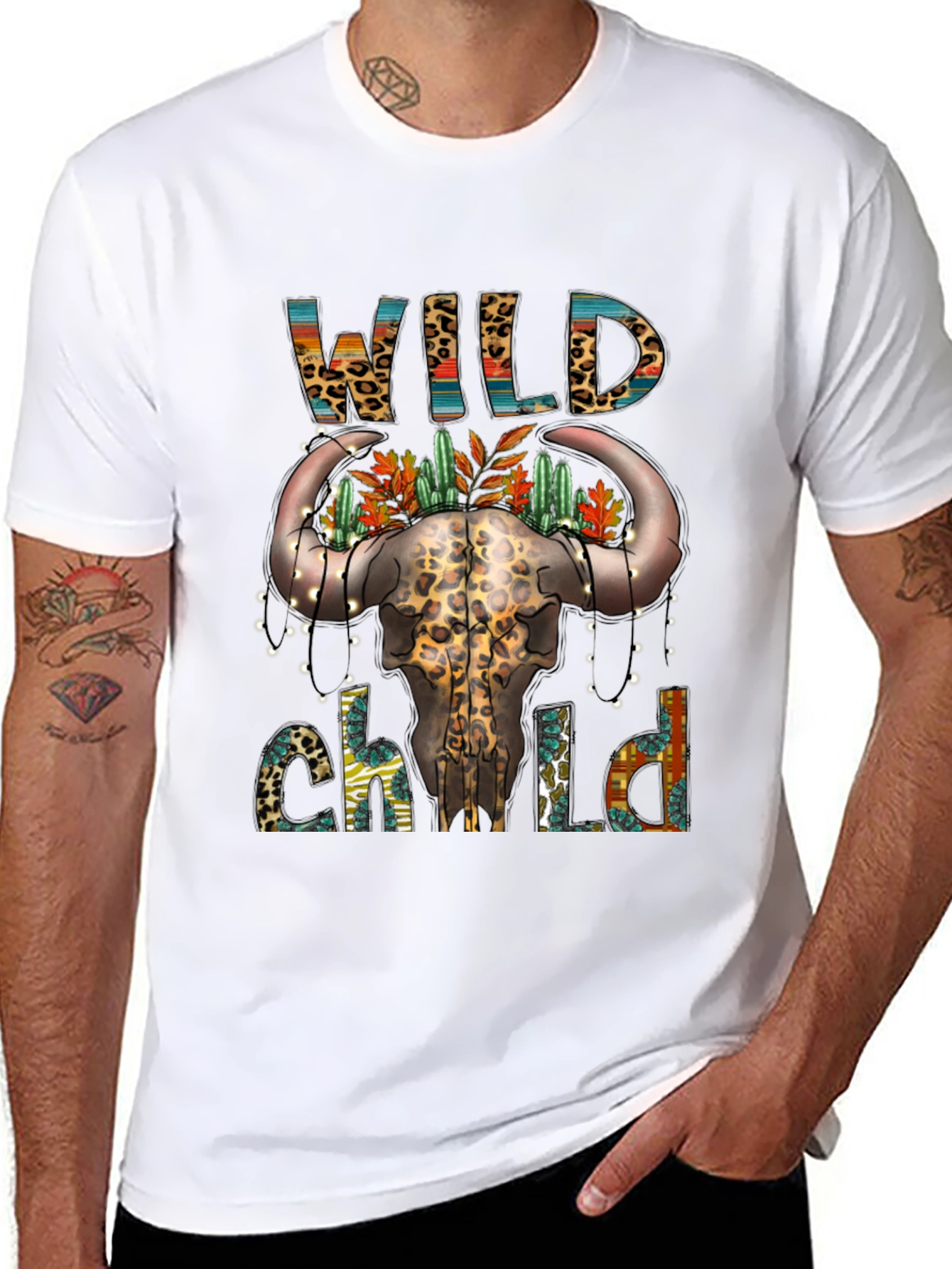 Wild Child Bull Skull Graphic Tee - Western Style