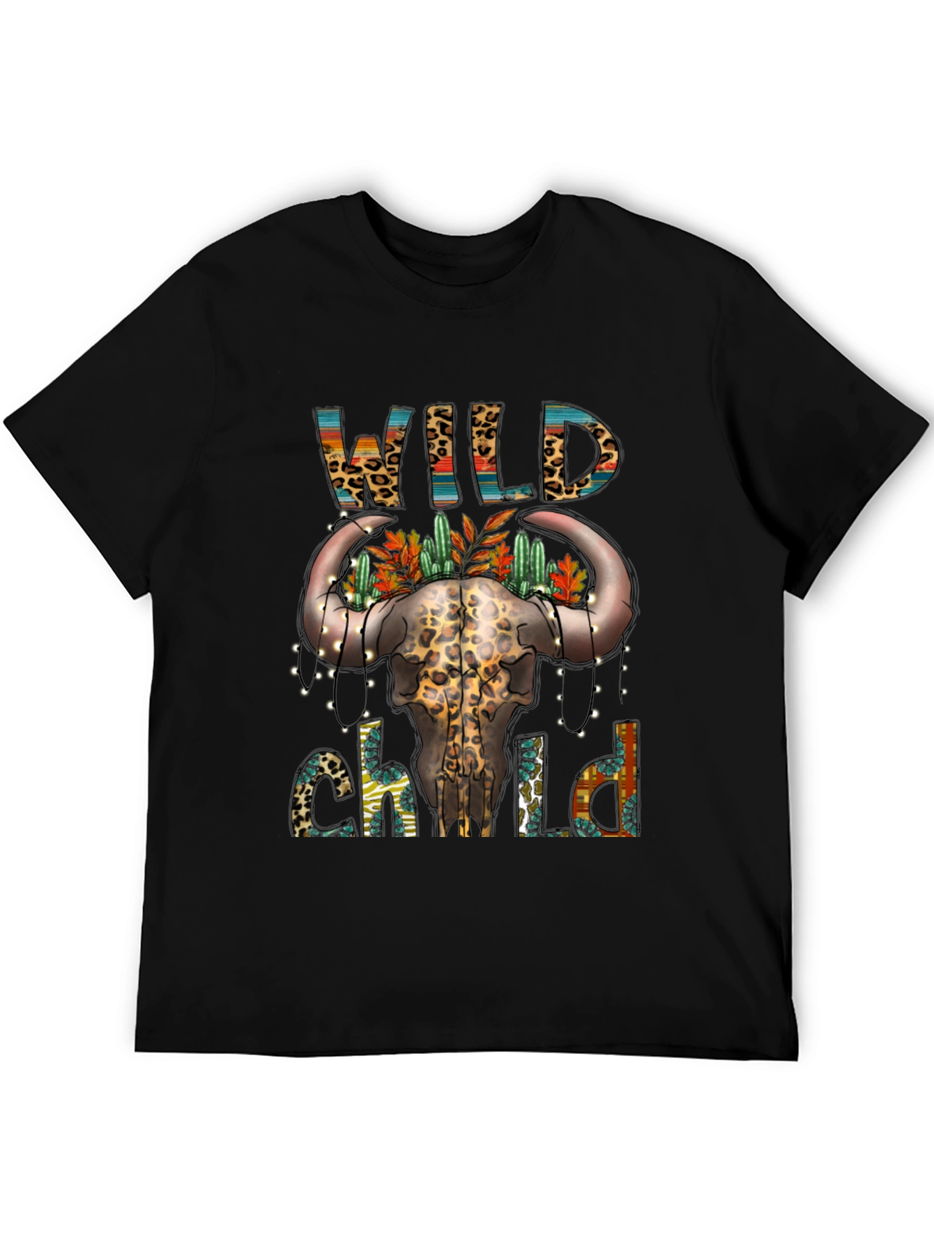 Wild Child Bull Skull Graphic Tee - Western Style