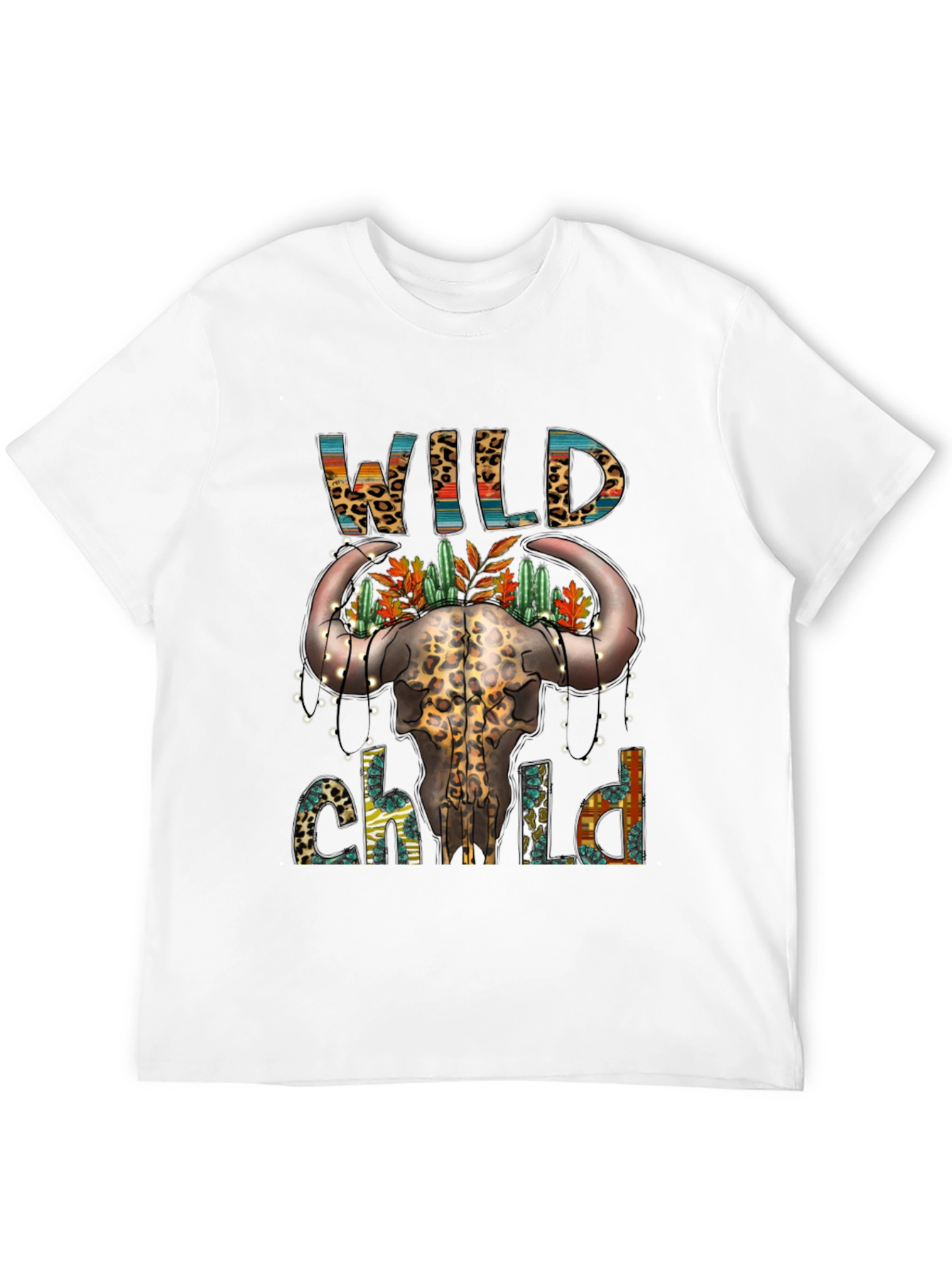 Wild Child Bull Skull Graphic Tee - Western Style