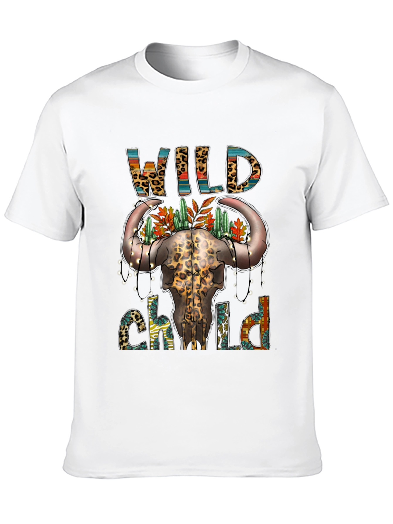 Wild Child Bull Skull Graphic Tee - Western Style