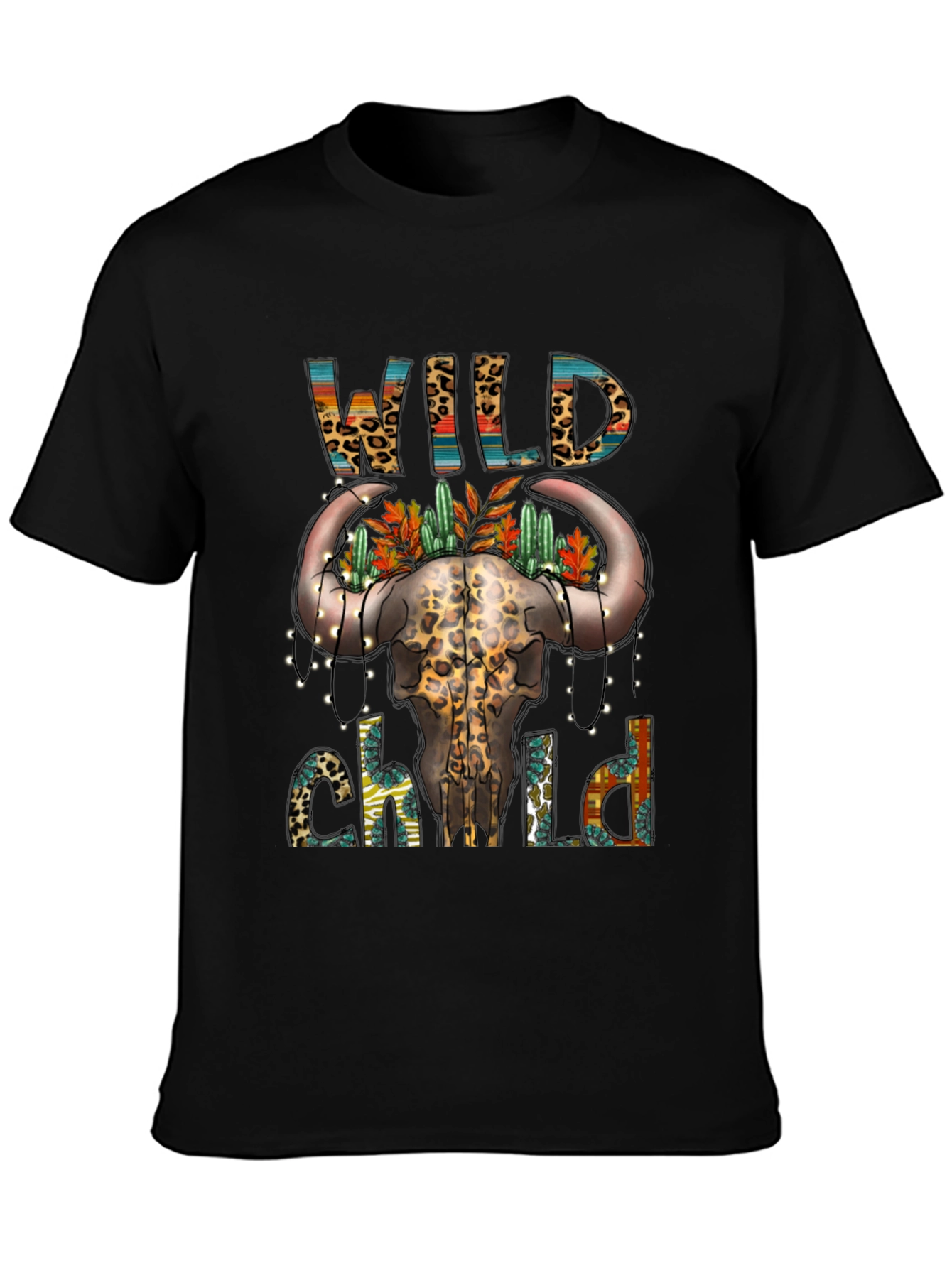 Wild Child Bull Skull Graphic Tee - Western Style