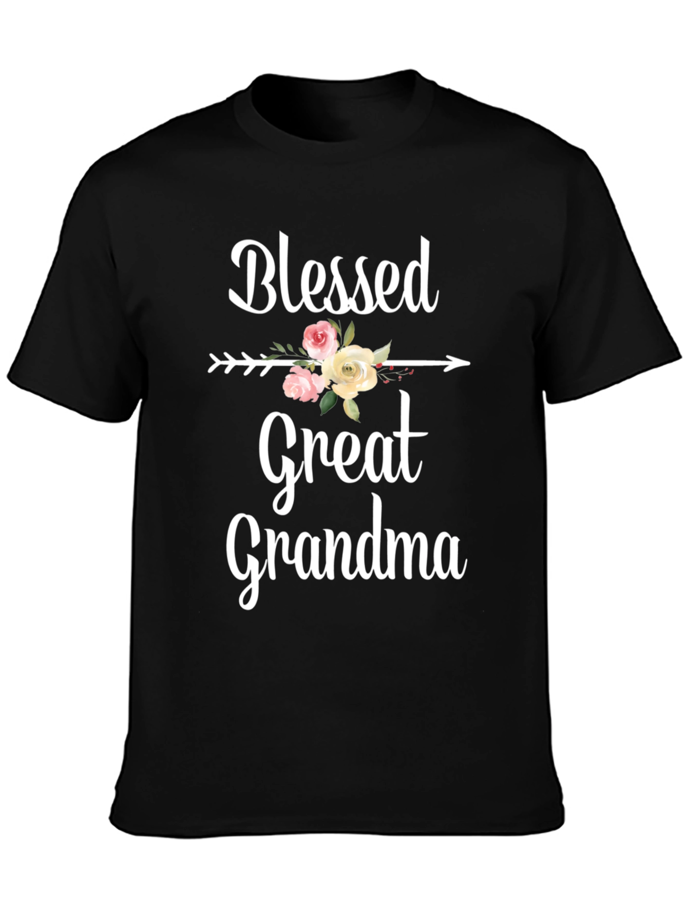 Blessed Great Grandma Floral Arrow Graphic Tee
