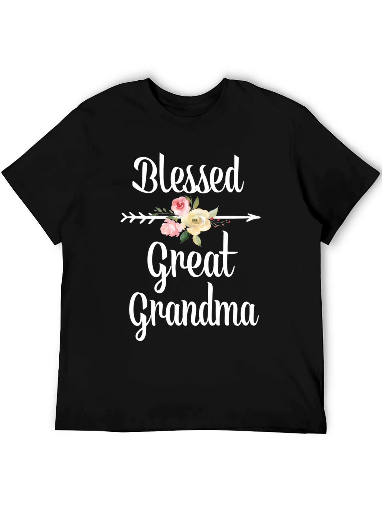 Blessed Great Grandma Floral Arrow Graphic Tee