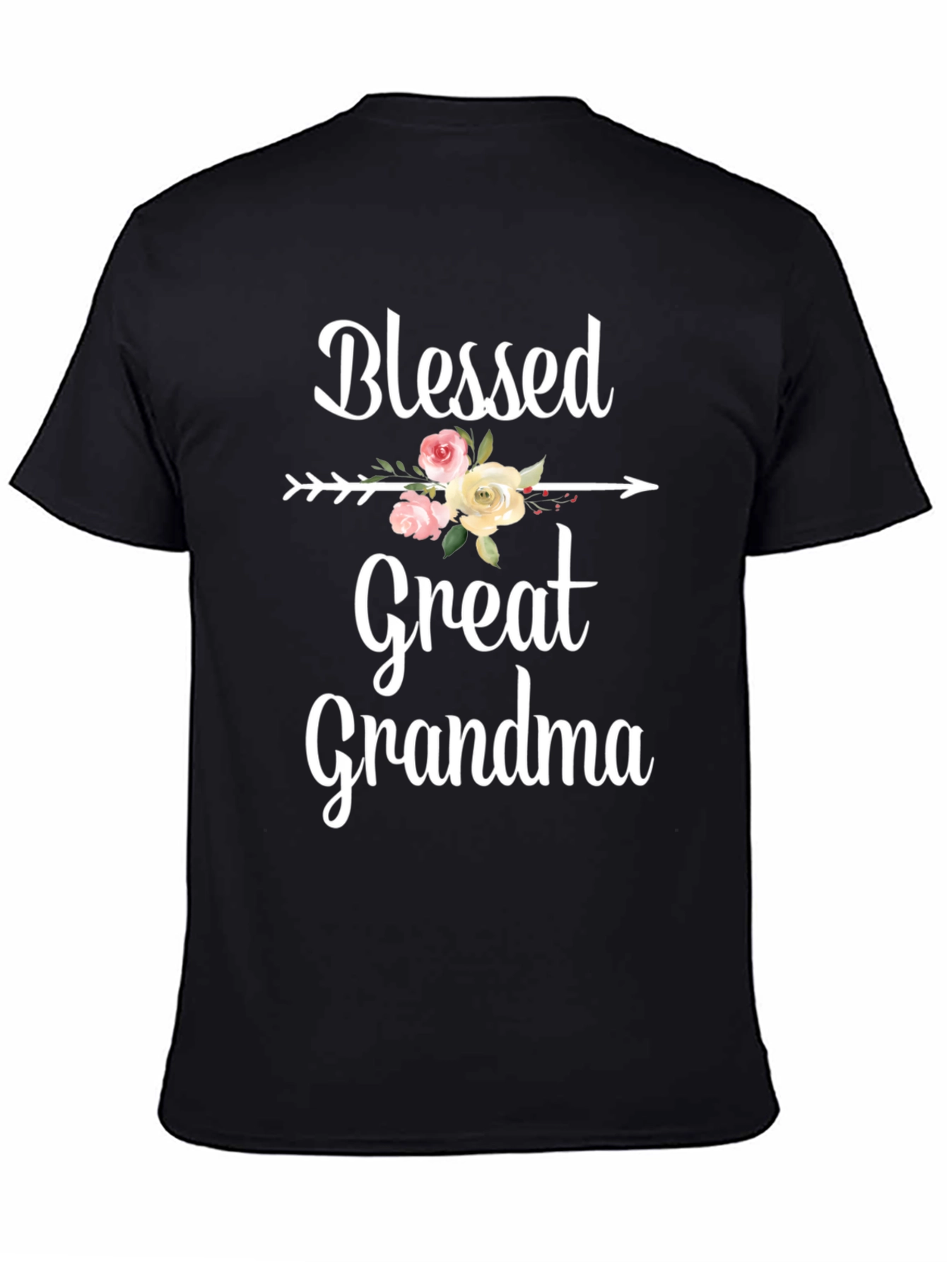 Blessed Great Grandma Floral Arrow Graphic Tee
