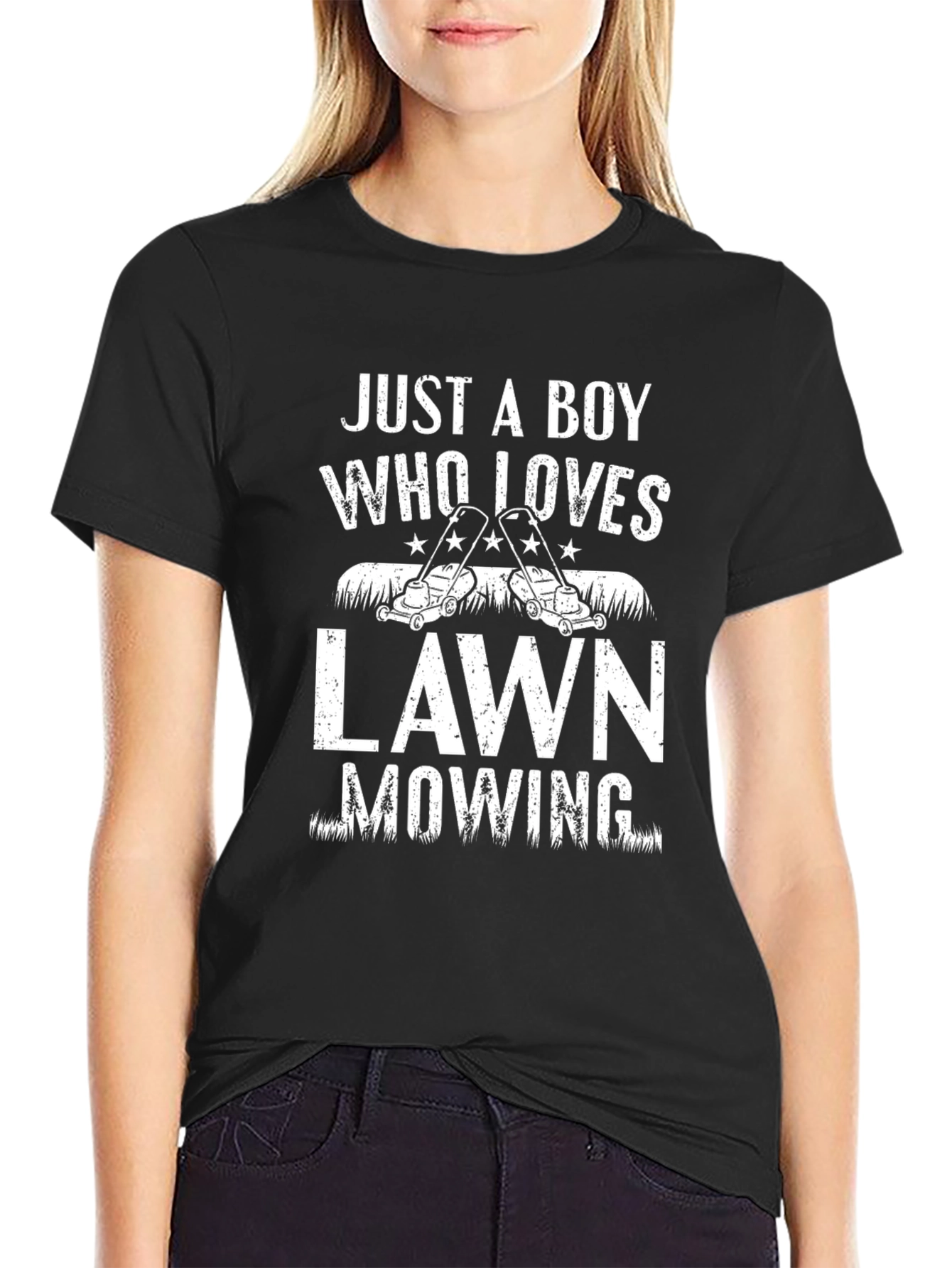 Just a Boy Who Loves Lawn Mowing T-Shirt