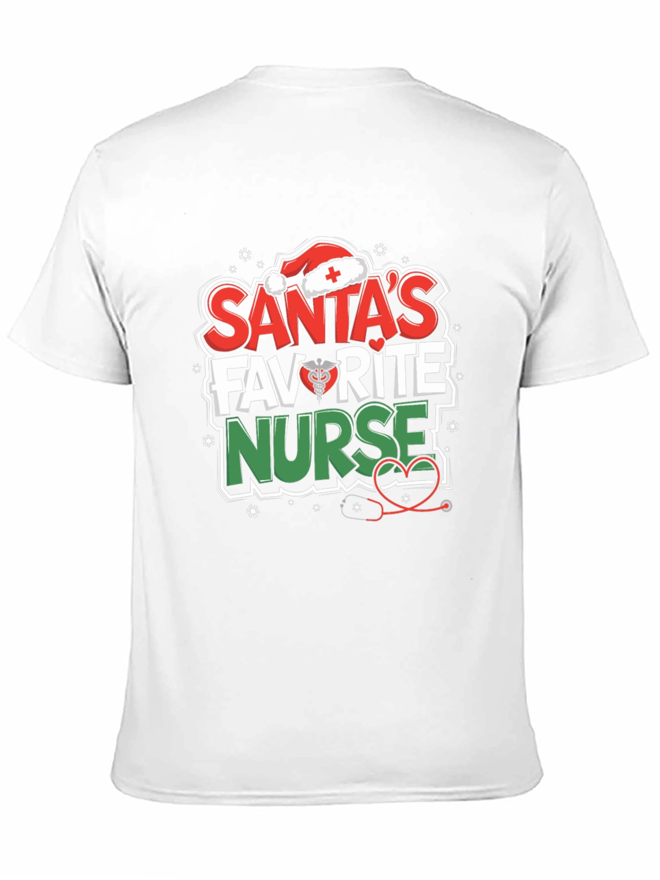 Santas Favorite Nurse T-Shirt - Holiday Medical Apparel