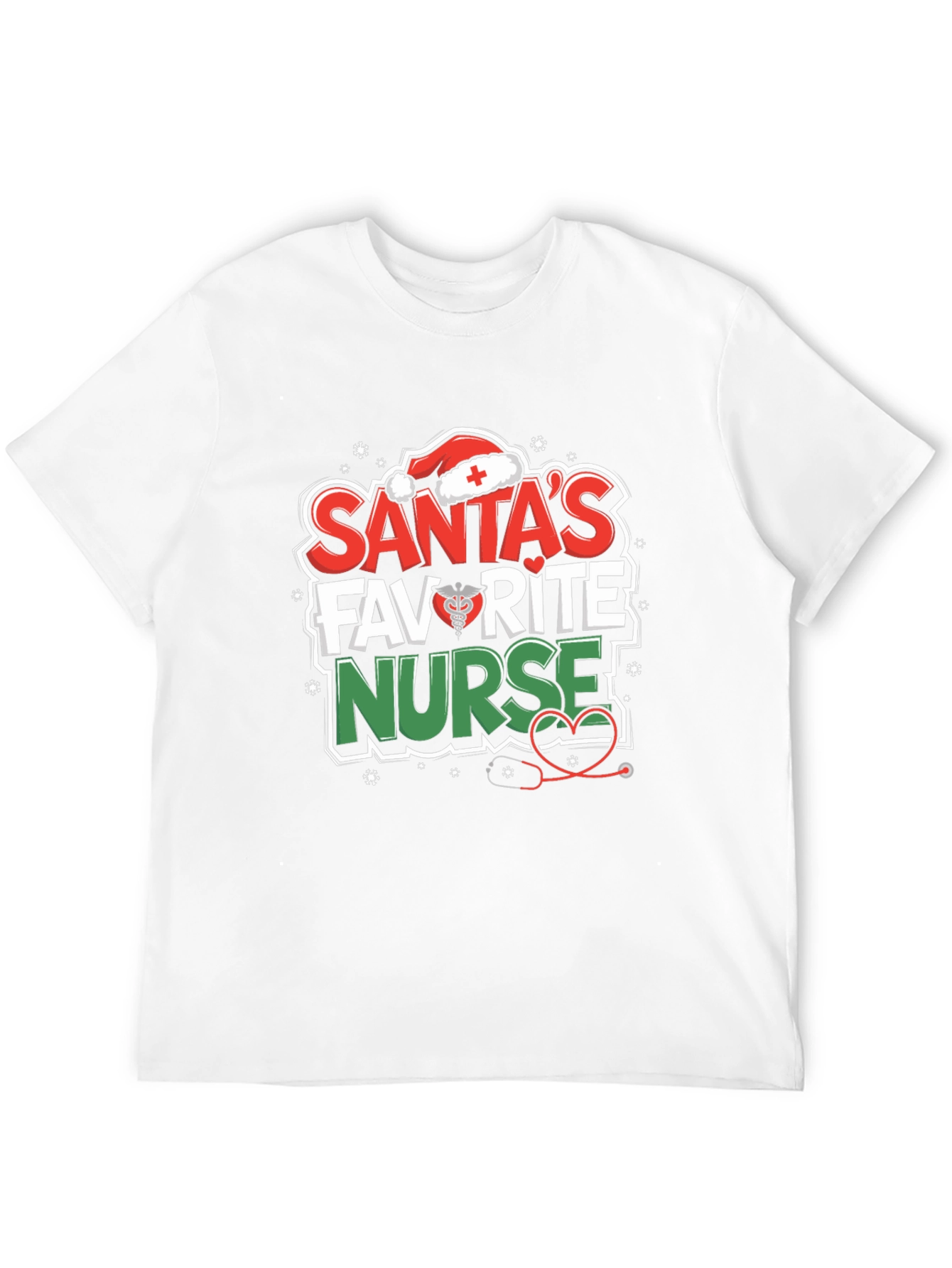 Santas Favorite Nurse T-Shirt - Holiday Medical Apparel