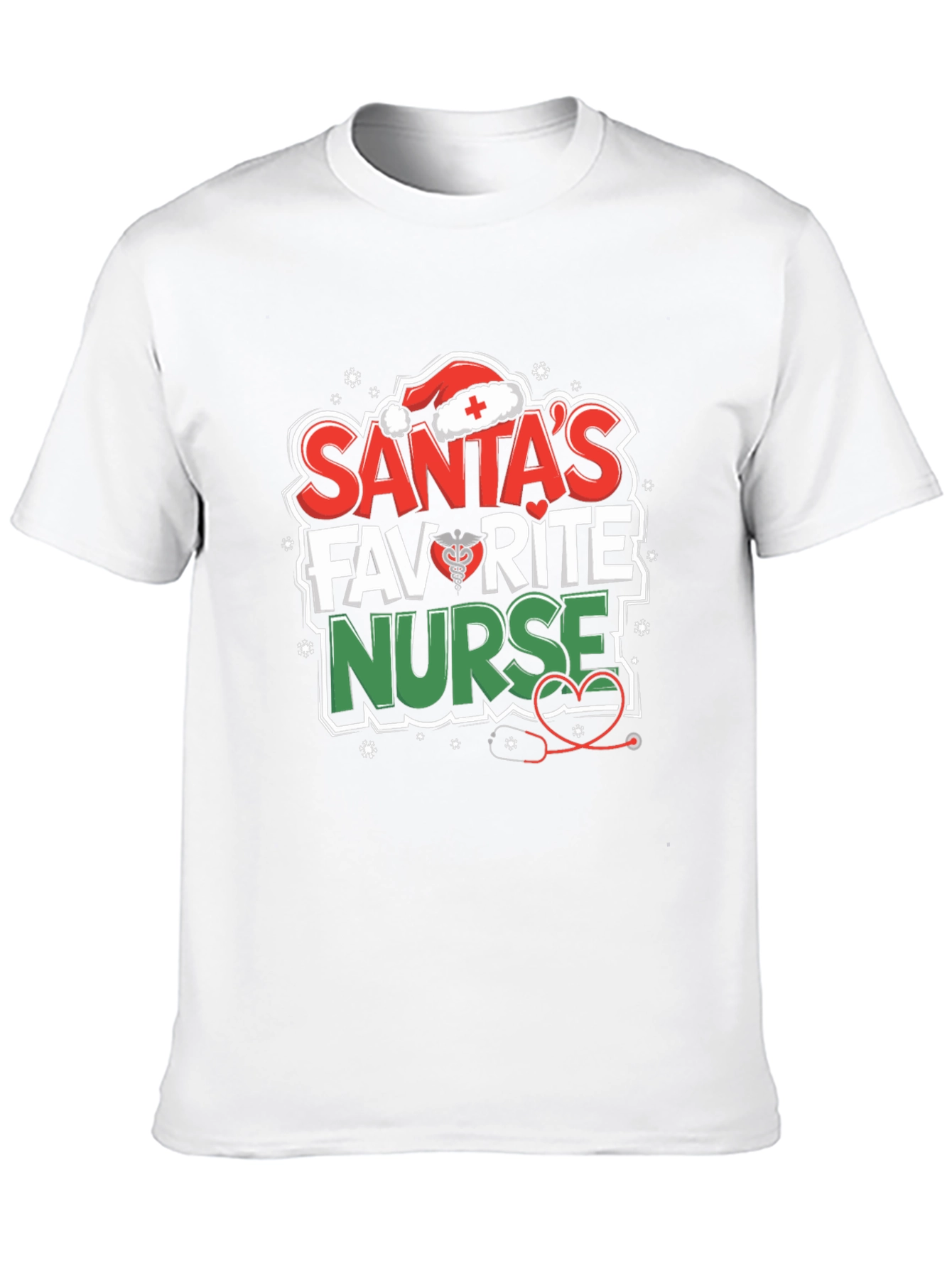 Santas Favorite Nurse T-Shirt - Holiday Medical Apparel