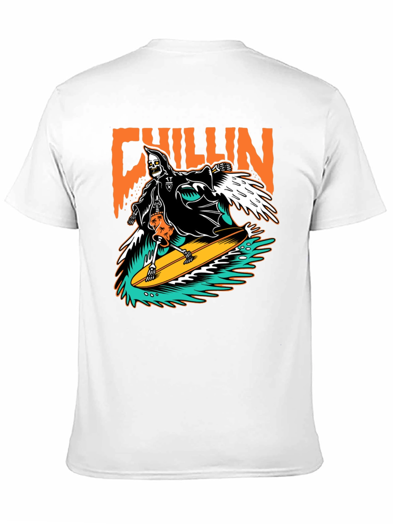 Chillin Grim Reaper Surfing T-Shirt