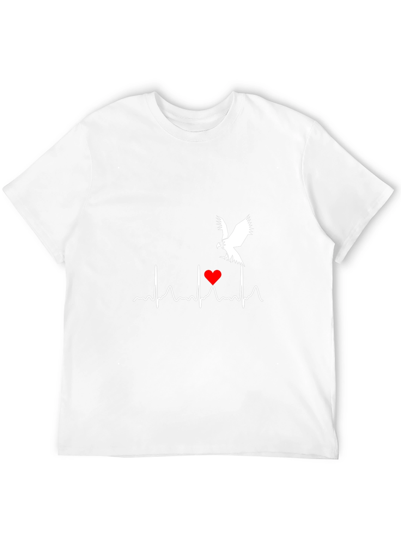 Heartbeat Eagle Graphic Tee - Black Cotton Blend