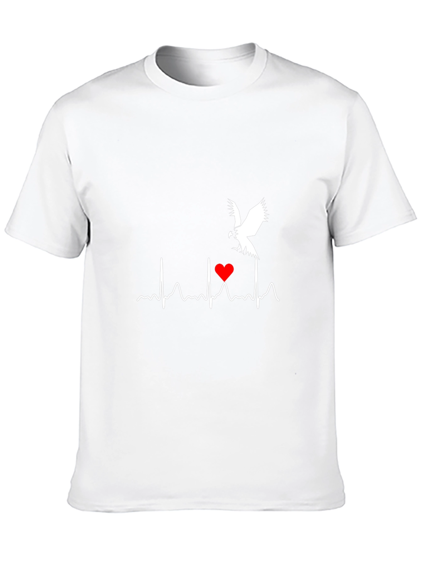 Heartbeat Eagle Graphic Tee - Black Cotton Blend