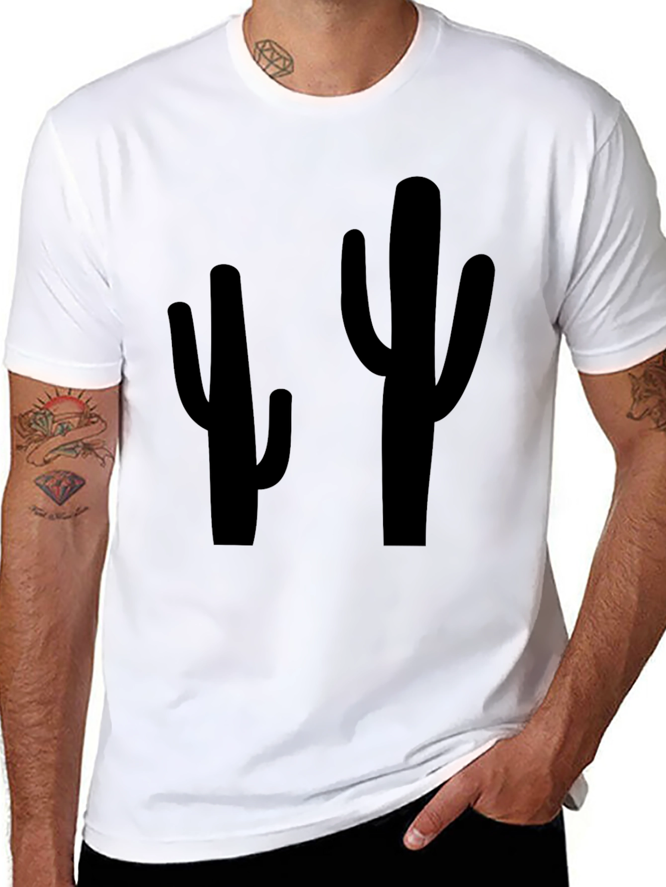 Cactus Graphic Tee - Black Casual Shirt